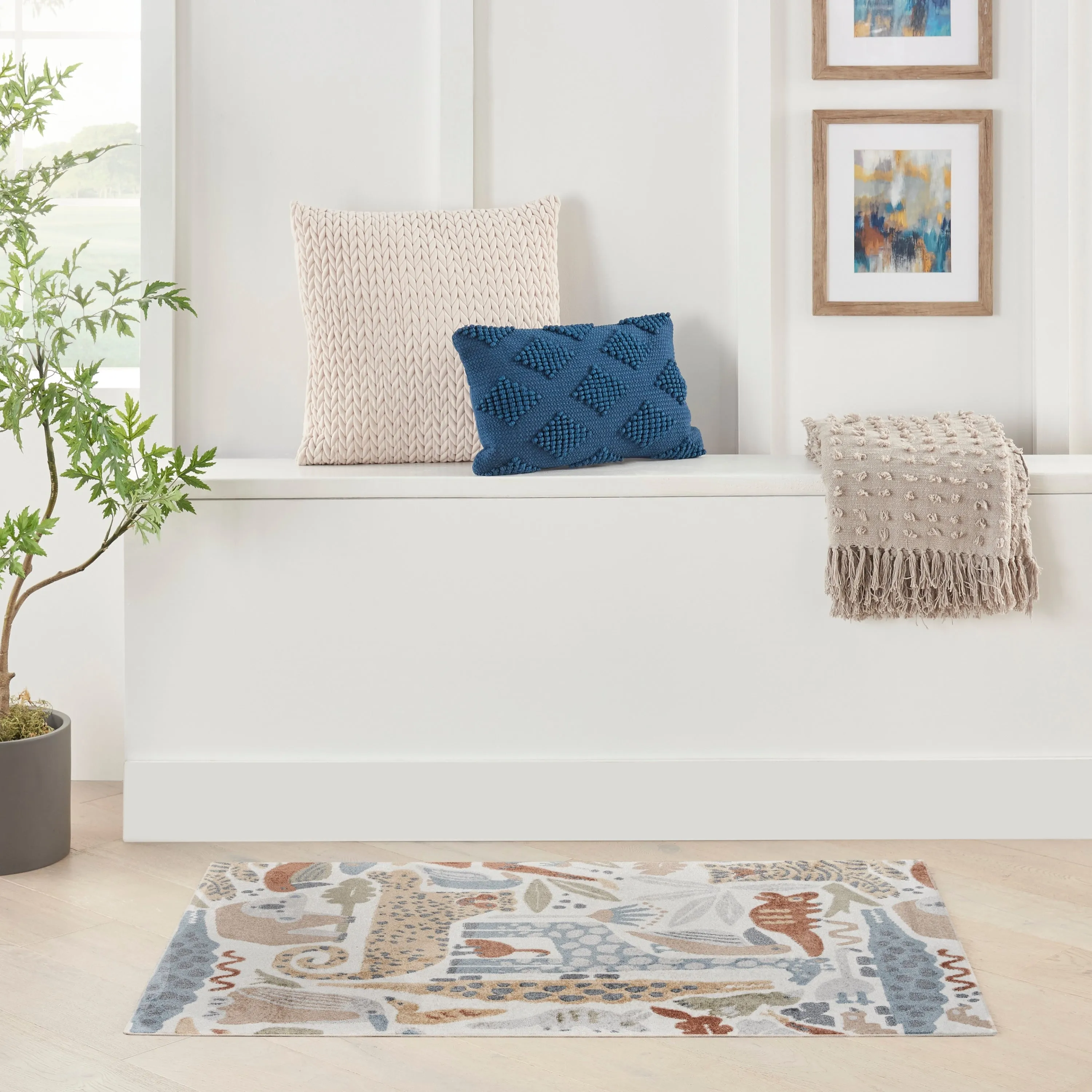 Nourison Astra Machine Washable Animal Print Area Rug