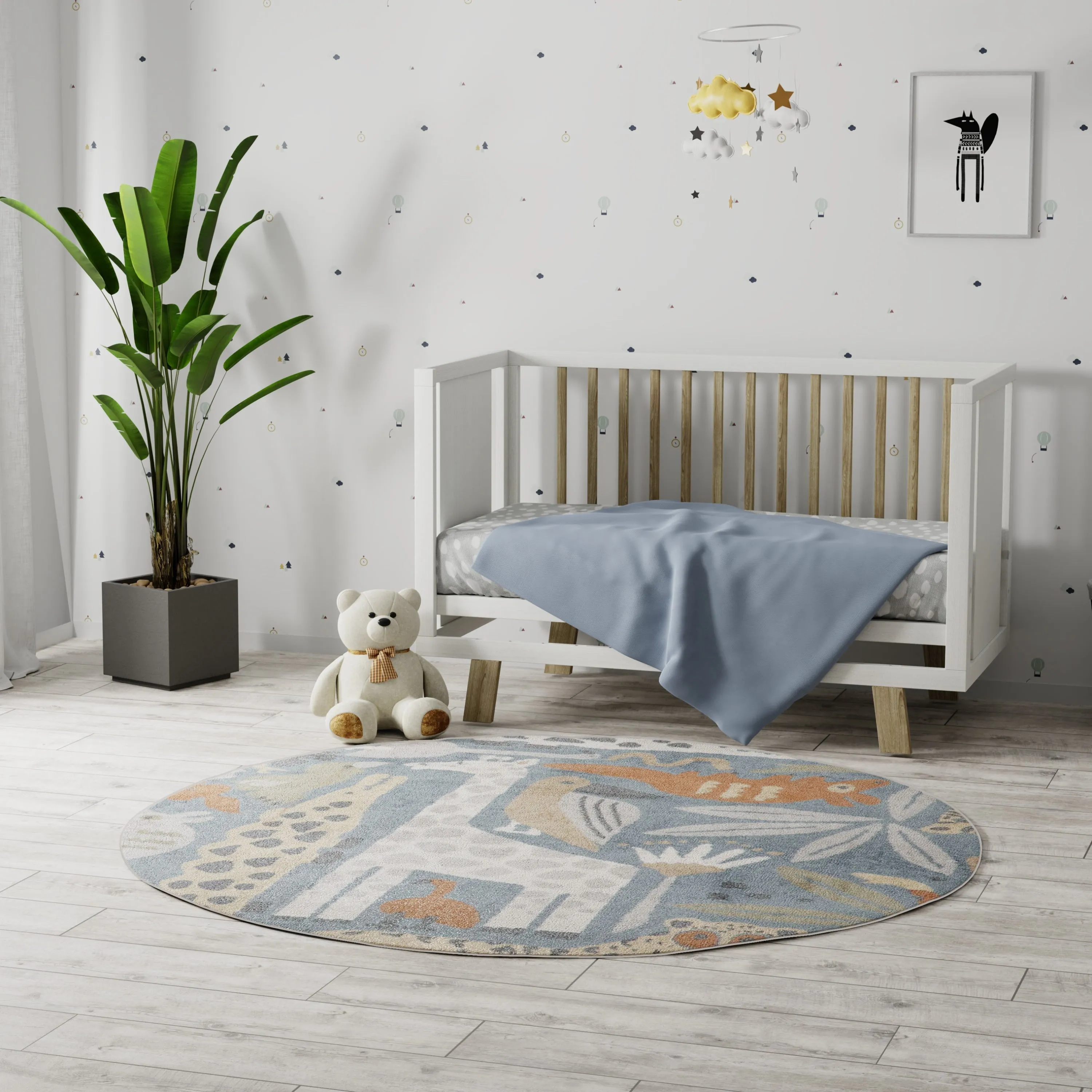 Nourison Astra Machine Washable Animal Print Area Rug