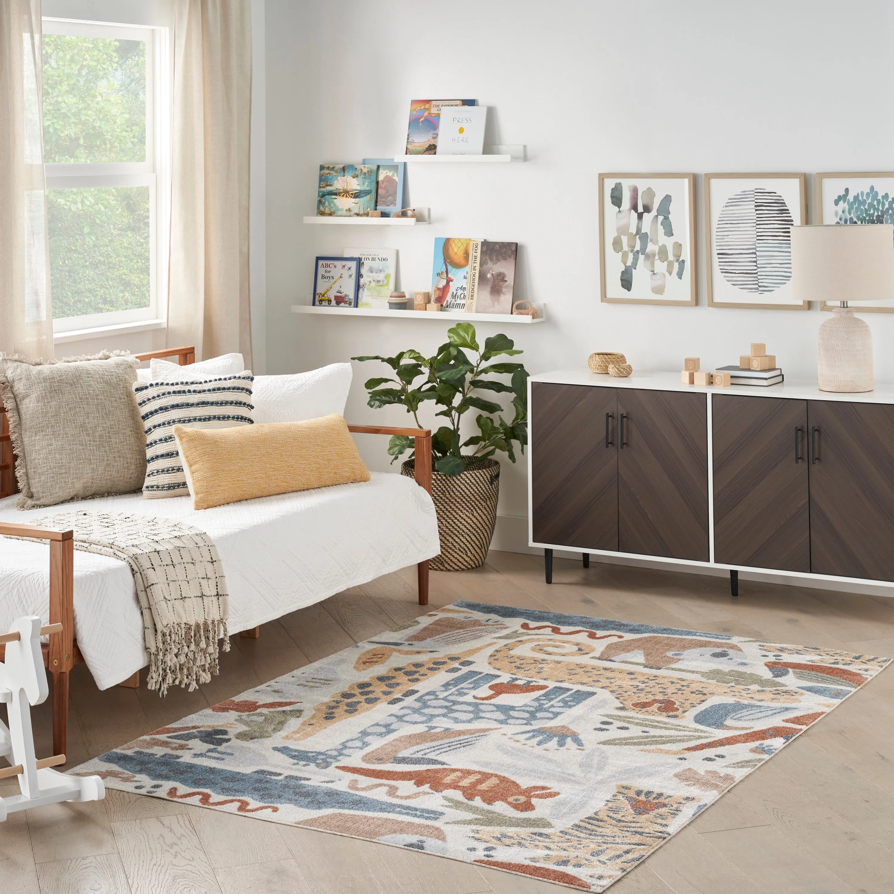 Nourison Astra Machine Washable Animal Print Area Rug
