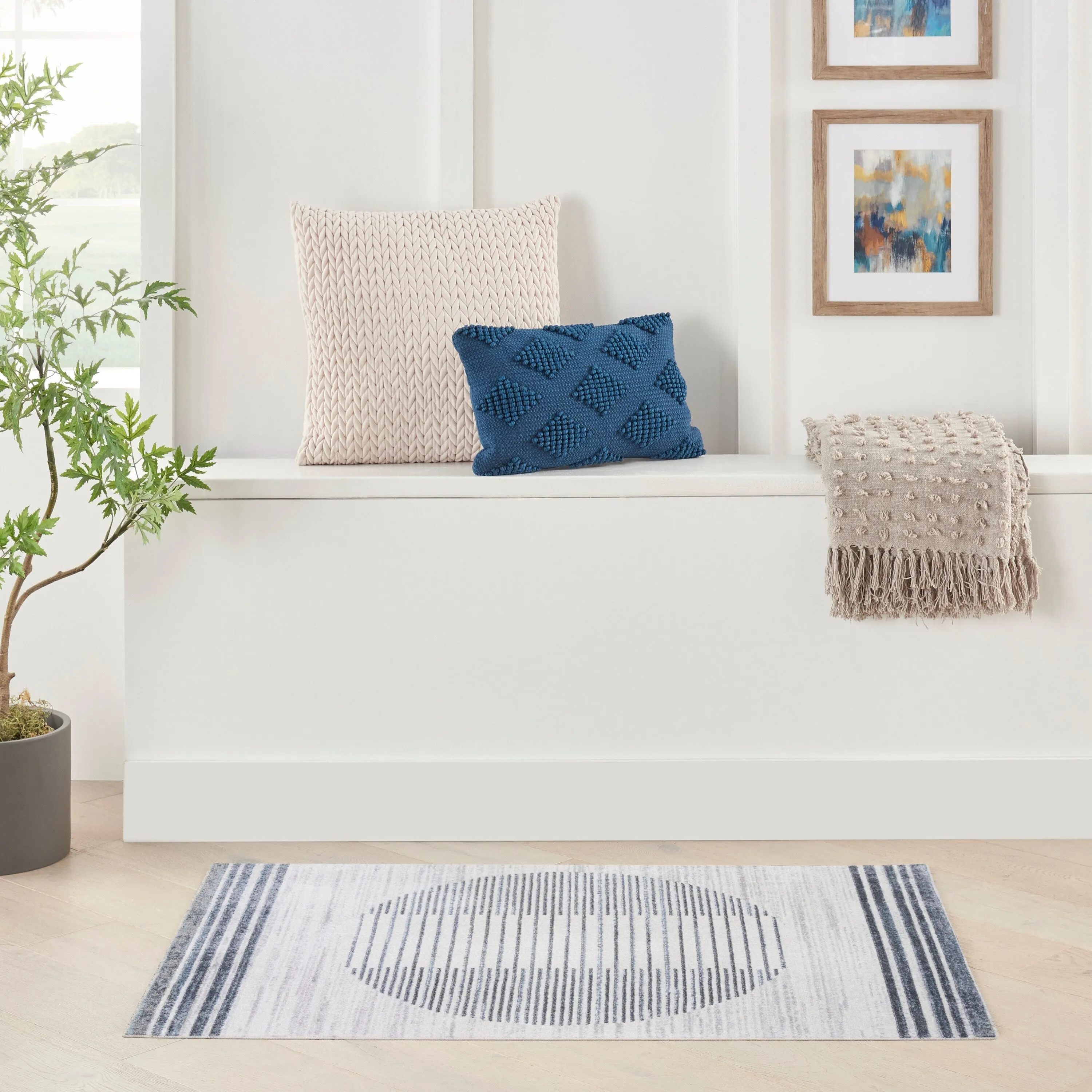 Nourison Astra Machine Washable Linear Area Rug