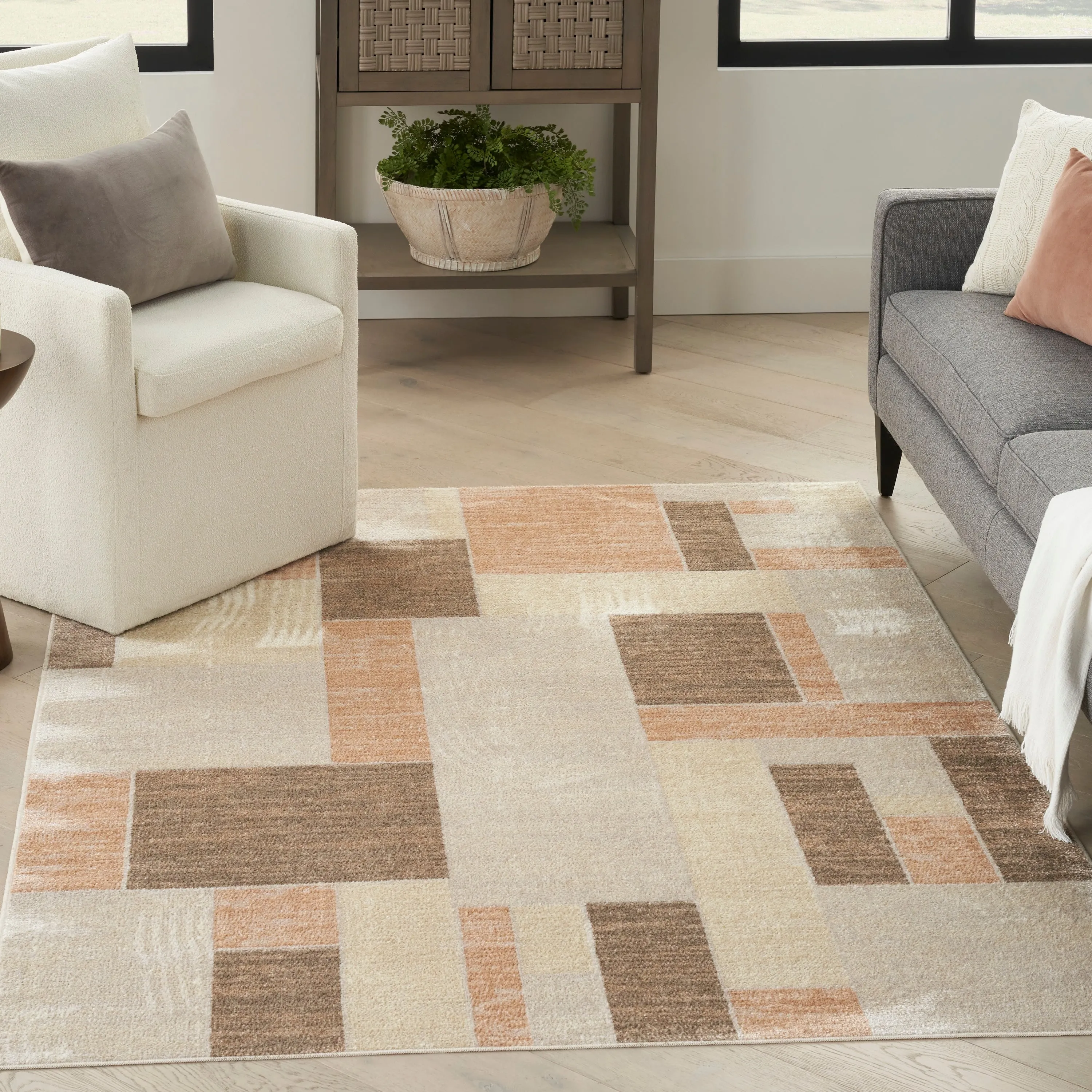 Nourison Astra Machine Washable Paneled Area Rug