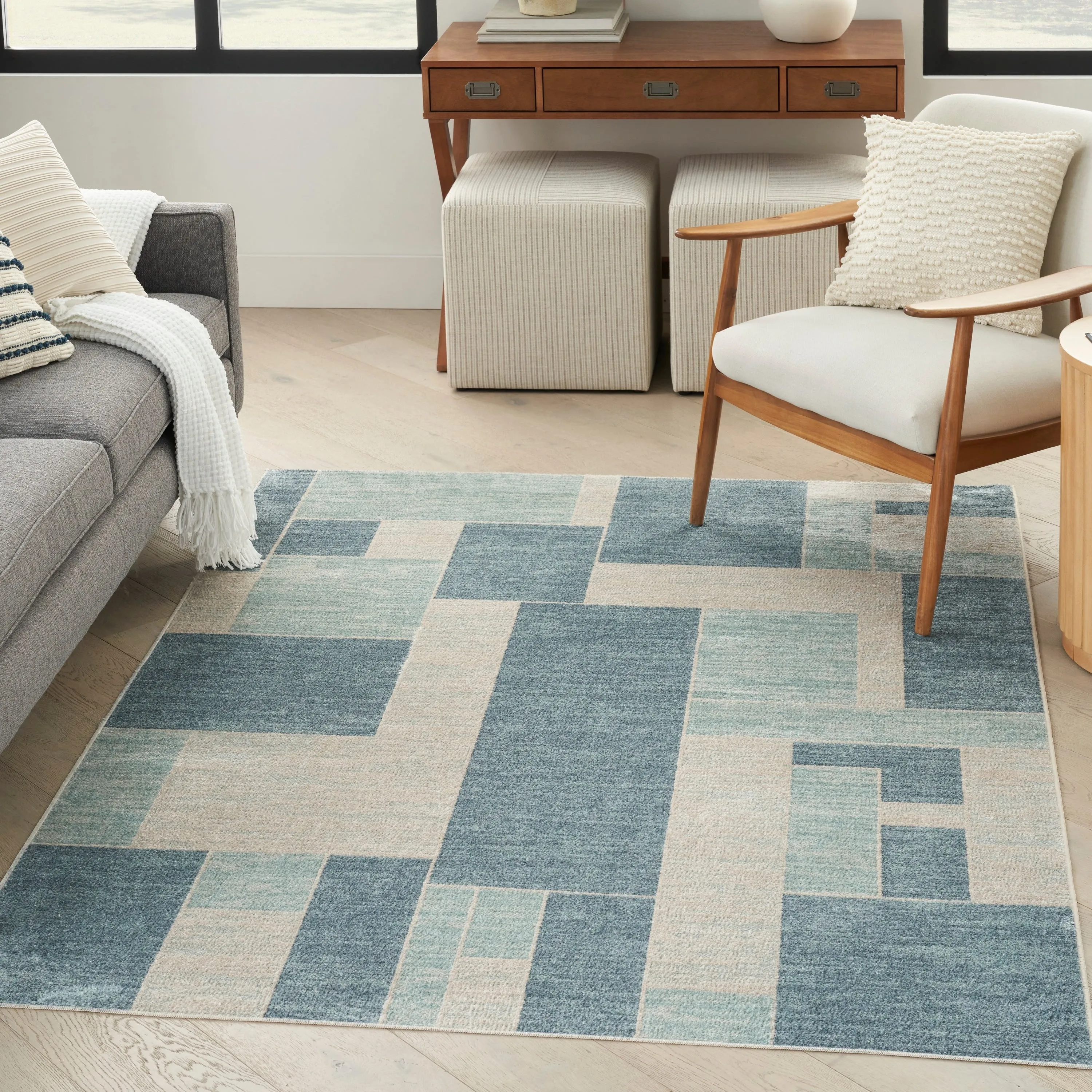 Nourison Astra Machine Washable Paneled Area Rug