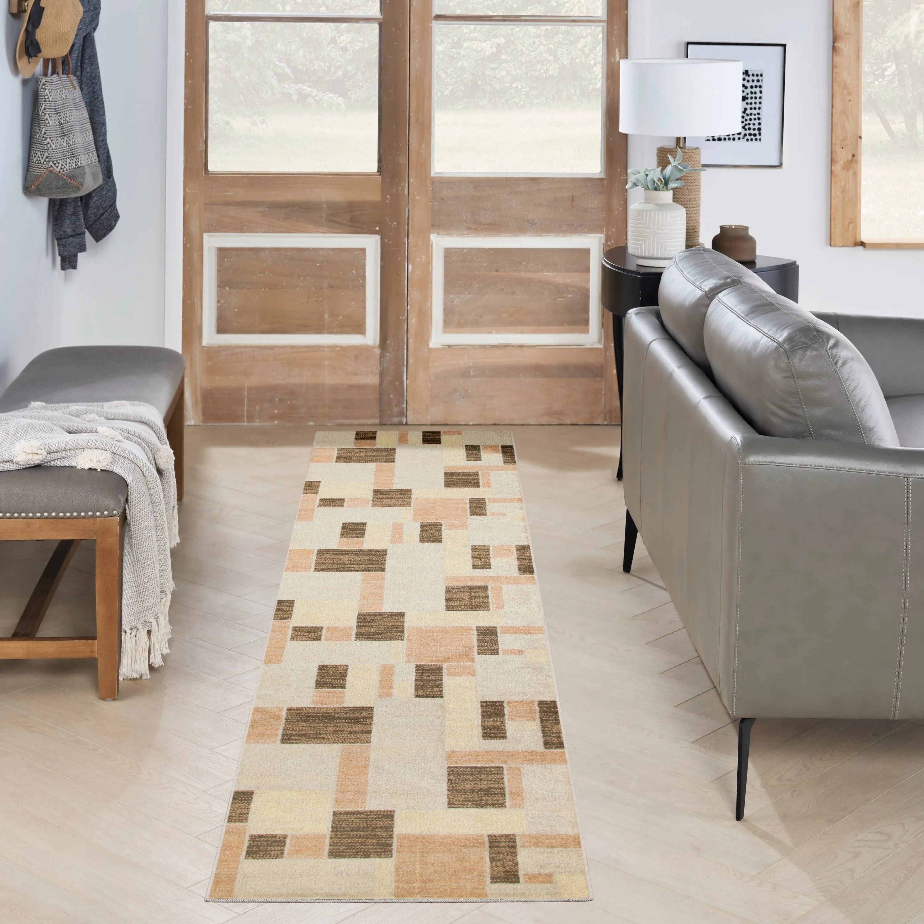 Nourison Astra Machine Washable Paneled Area Rug