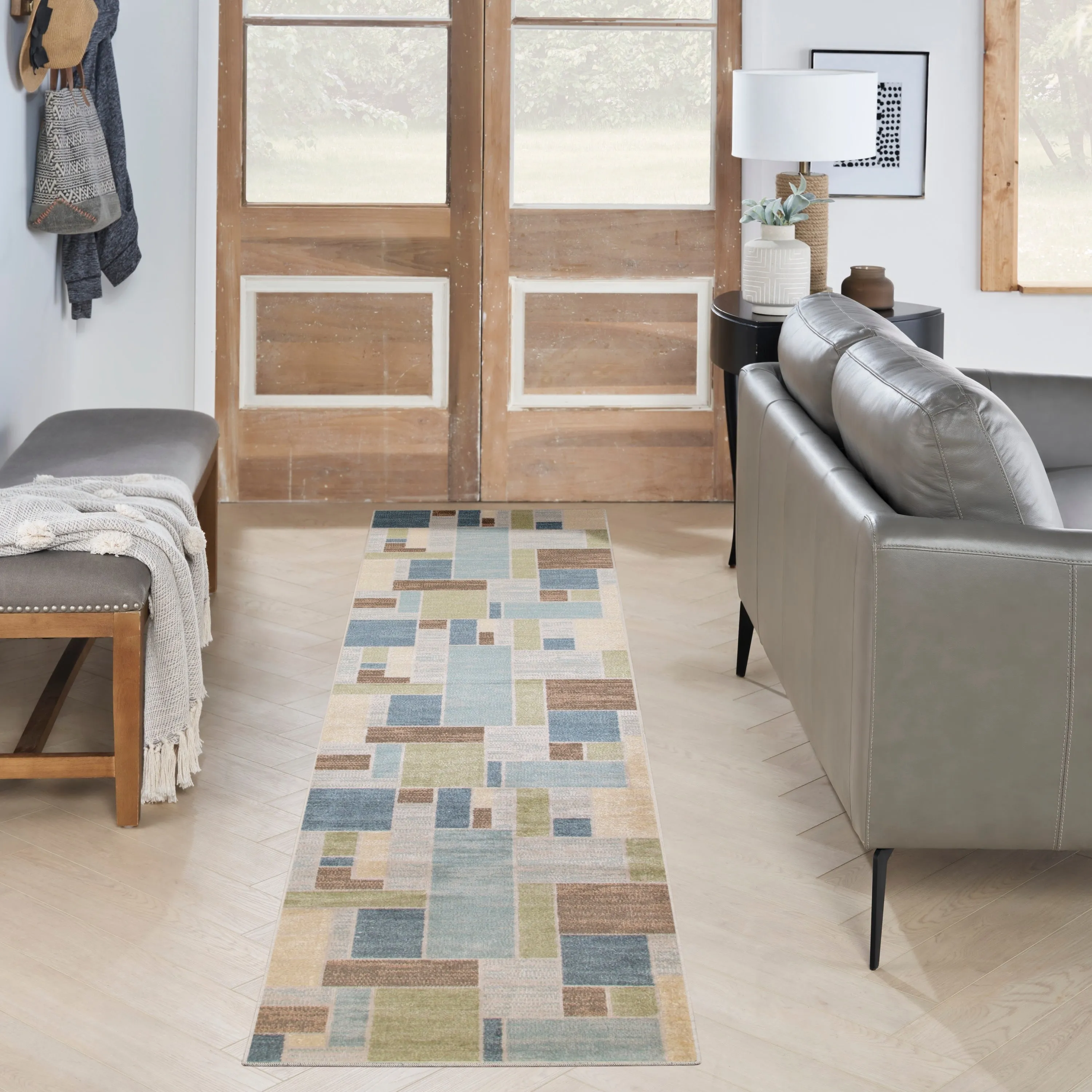 Nourison Astra Machine Washable Paneled Area Rug