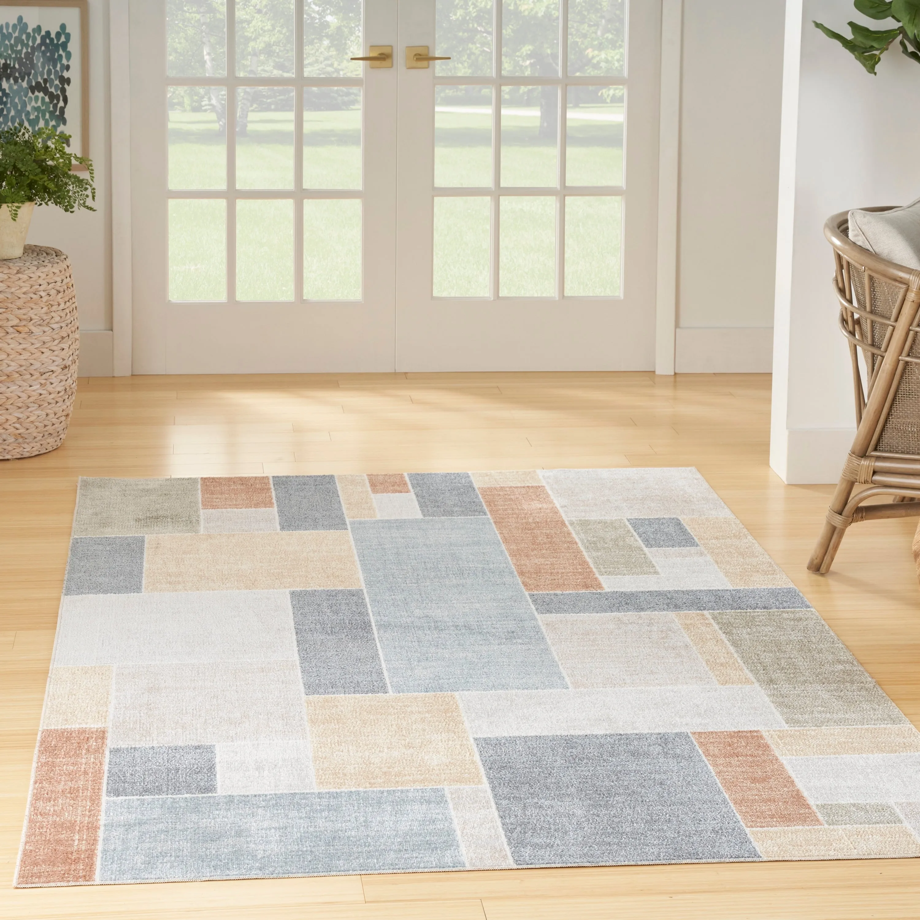 Nourison Astra Machine Washable Paneled Area Rug