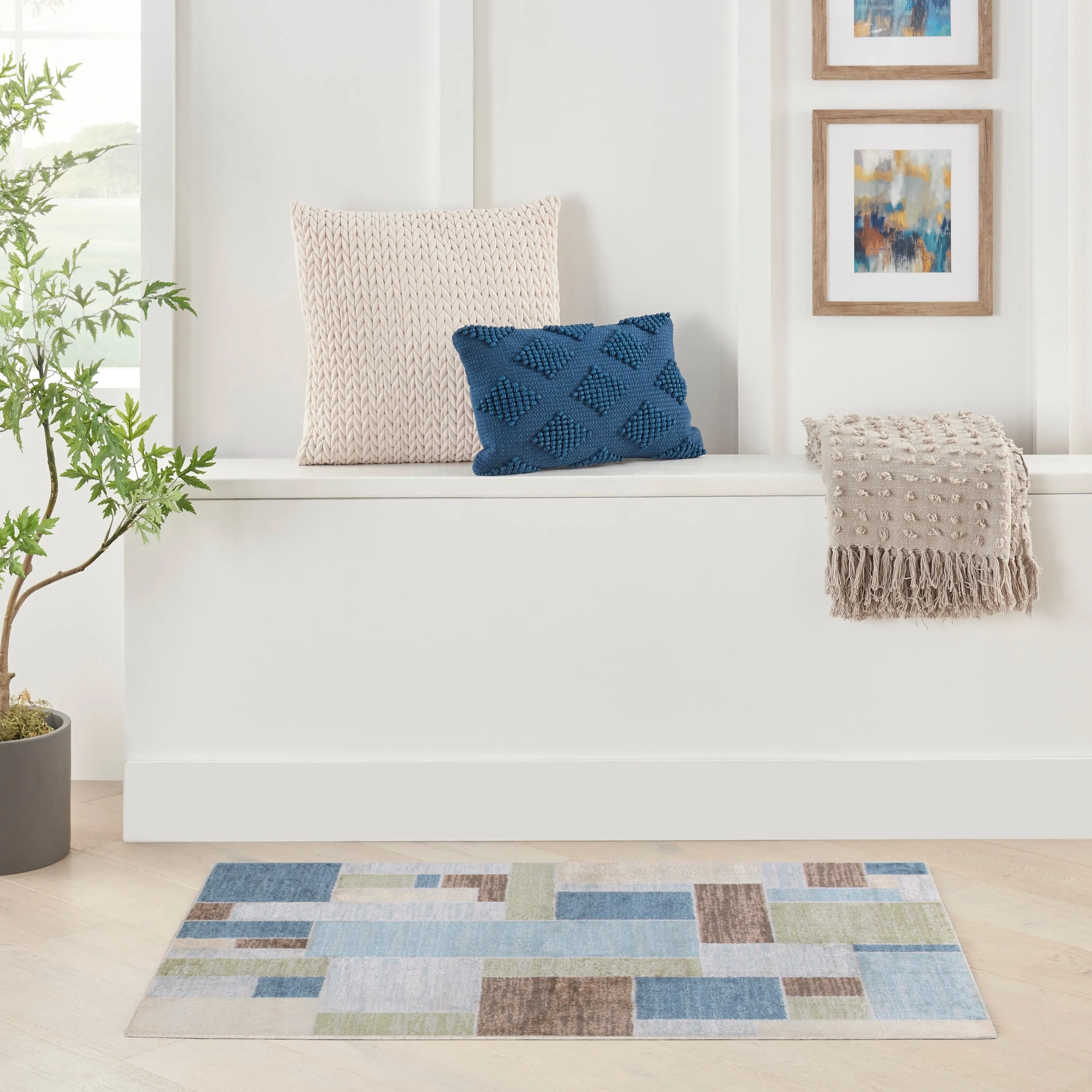 Nourison Astra Machine Washable Paneled Area Rug