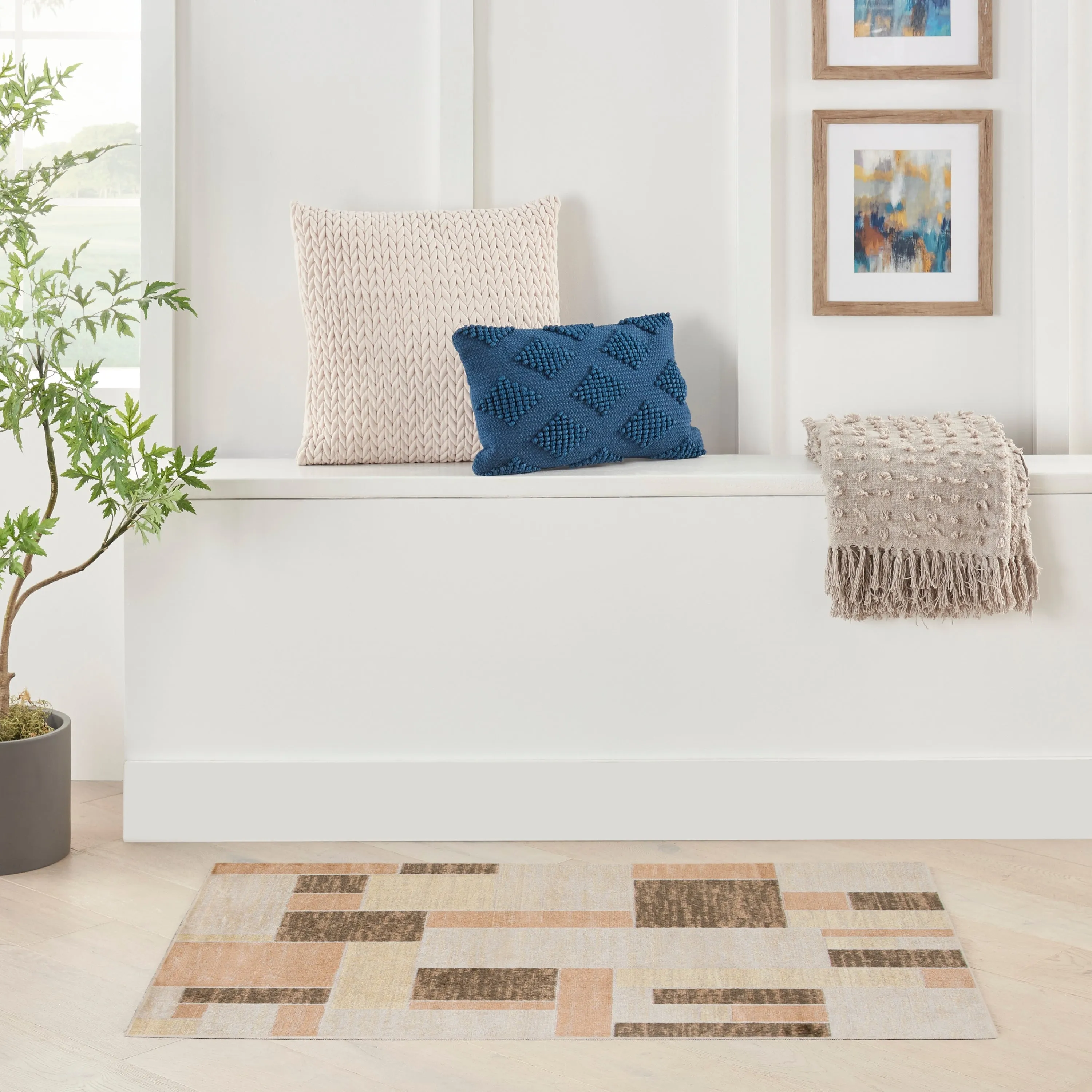 Nourison Astra Machine Washable Paneled Area Rug