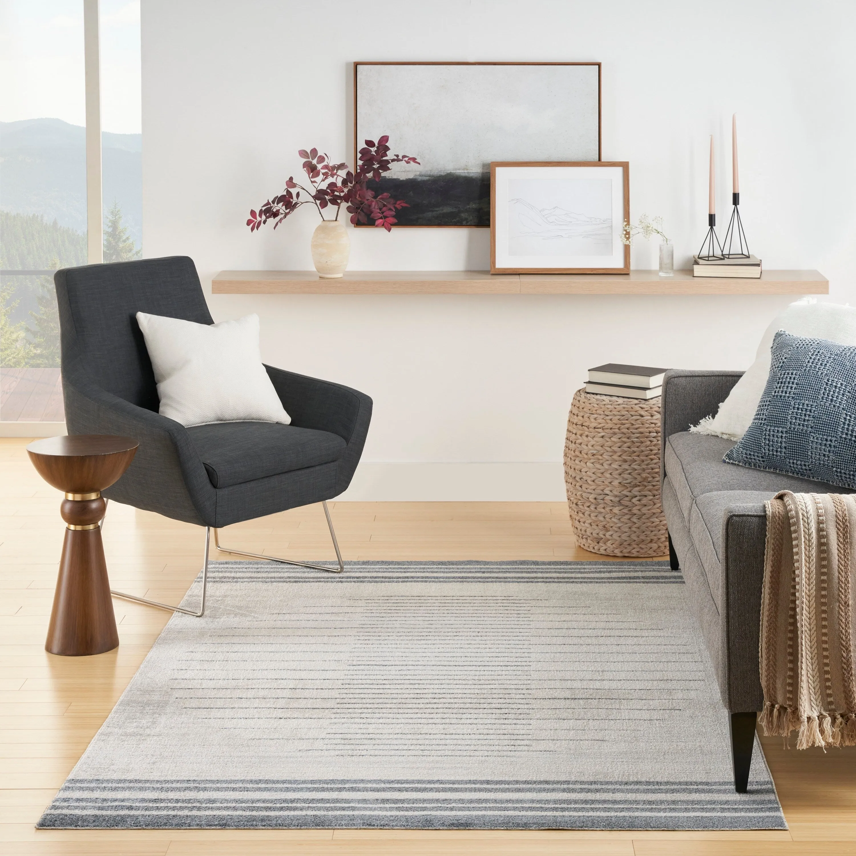 Nourison Astra Machine Washable Striated Area Rug