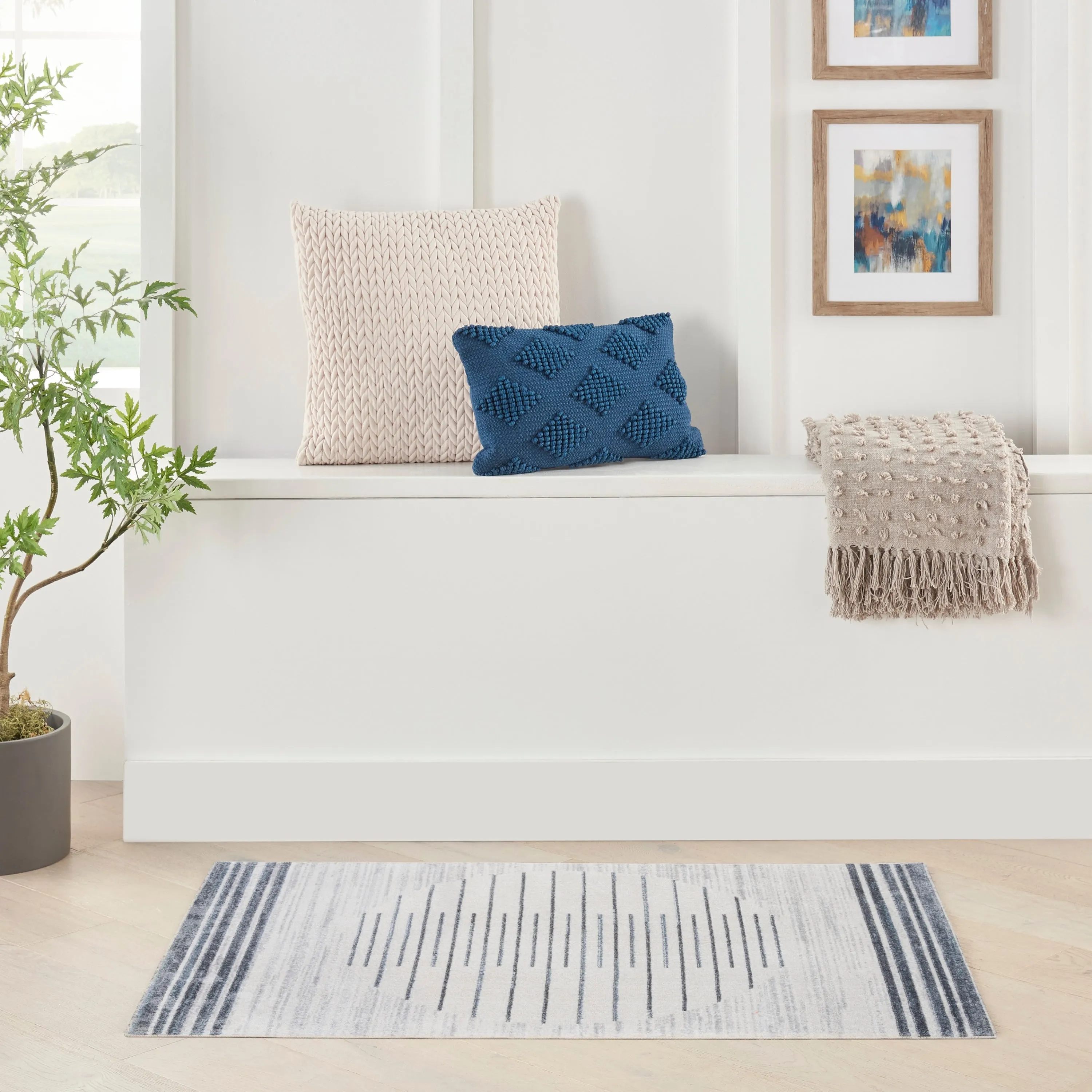 Nourison Astra Machine Washable Striated Area Rug