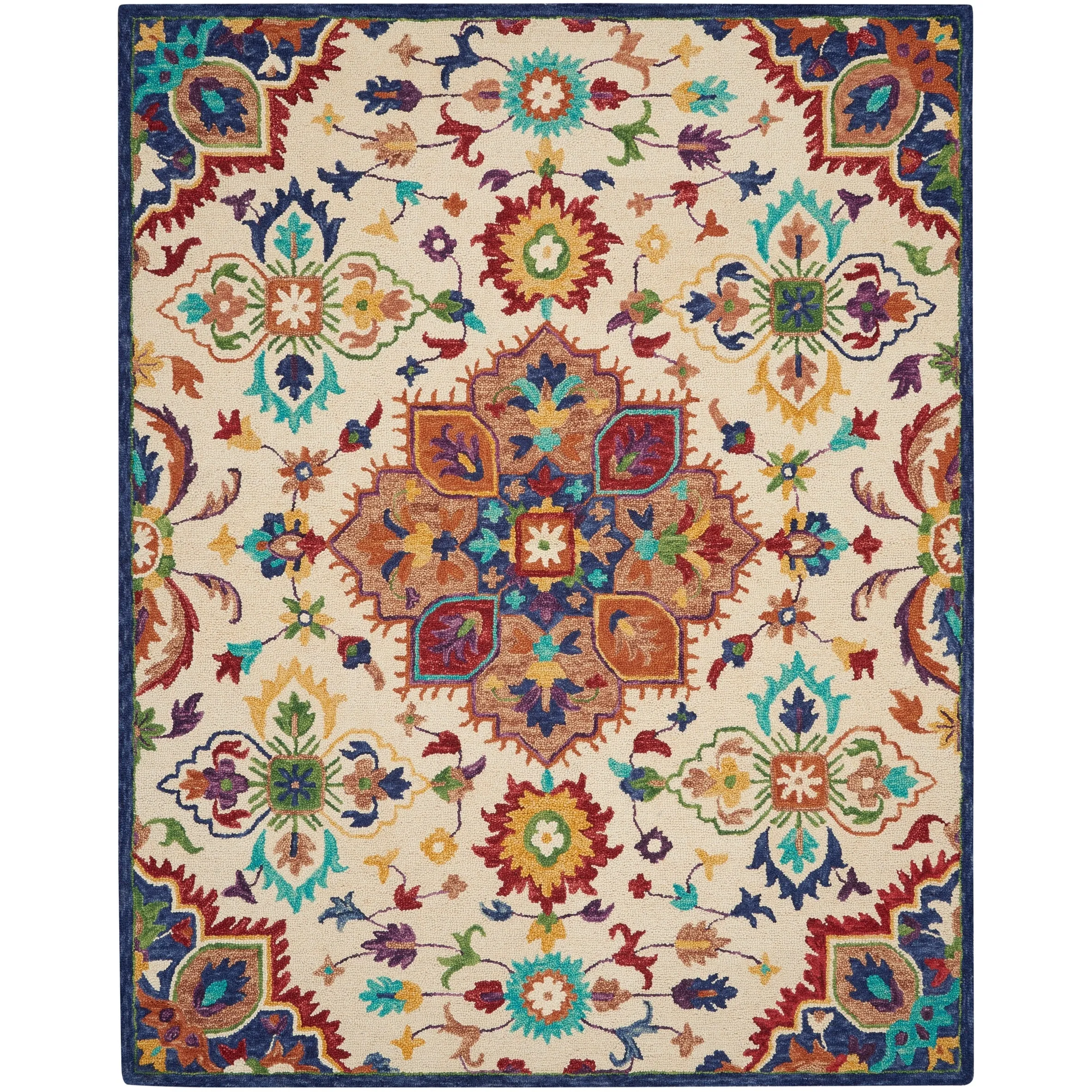 Nourison Bahari Multicolor Floral Hand-tufted Wool Area Rug
