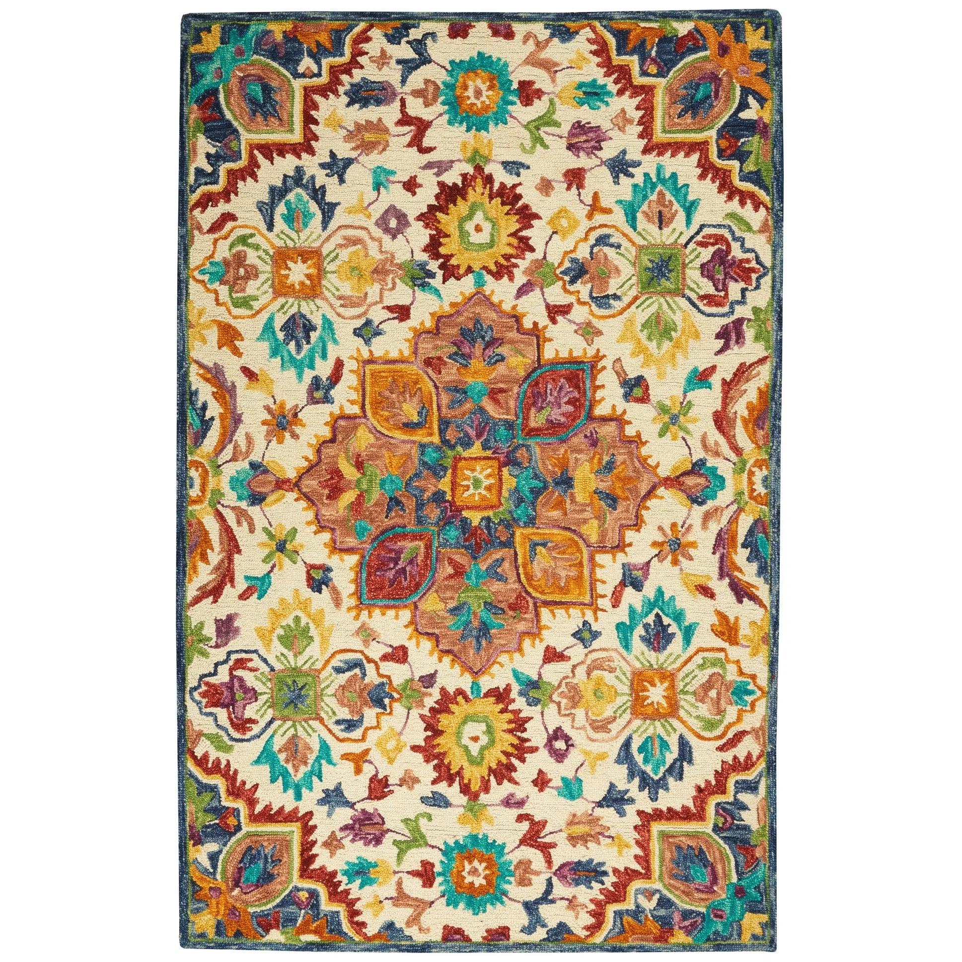 Nourison Bahari Multicolor Floral Hand-tufted Wool Area Rug