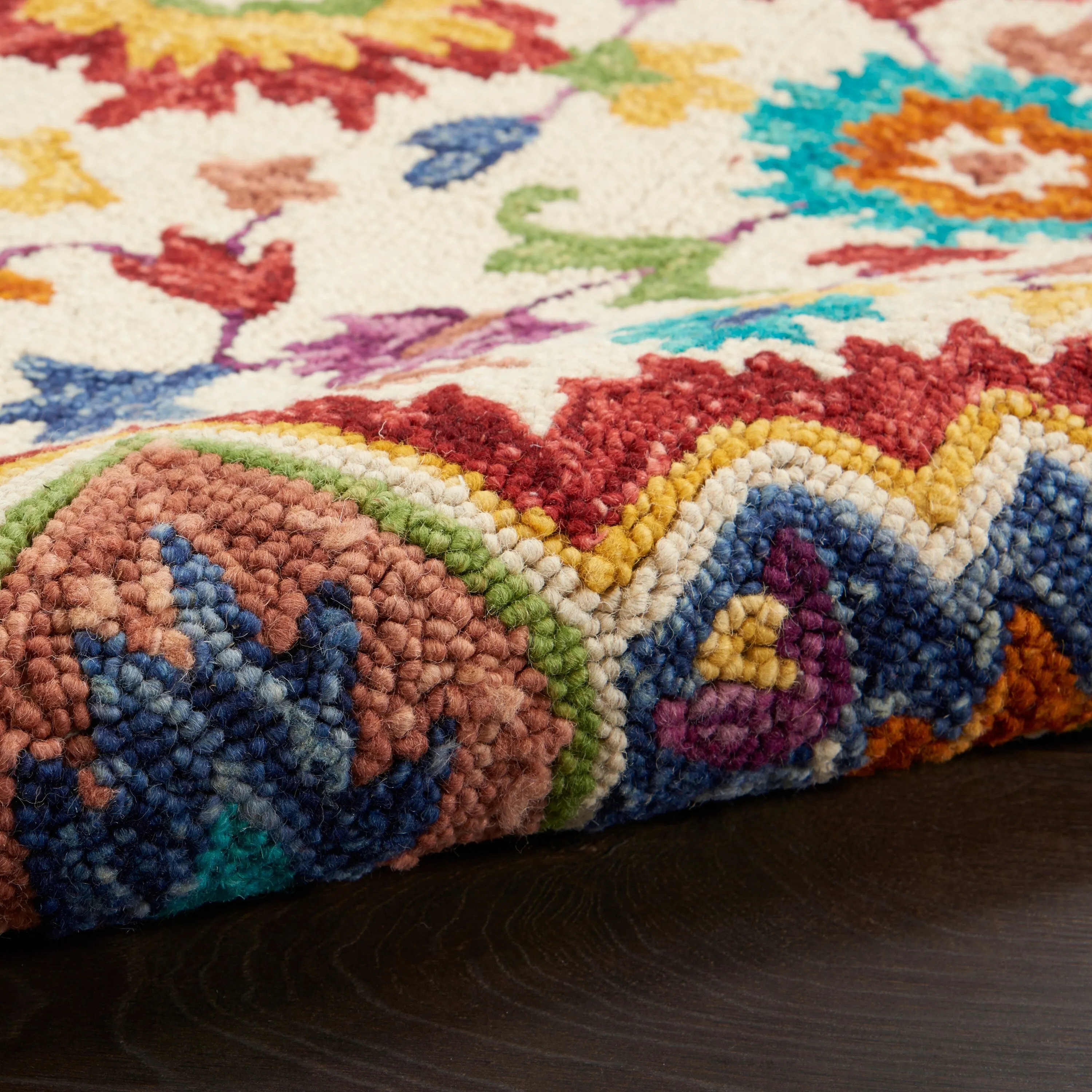 Nourison Bahari Multicolor Floral Hand-tufted Wool Area Rug