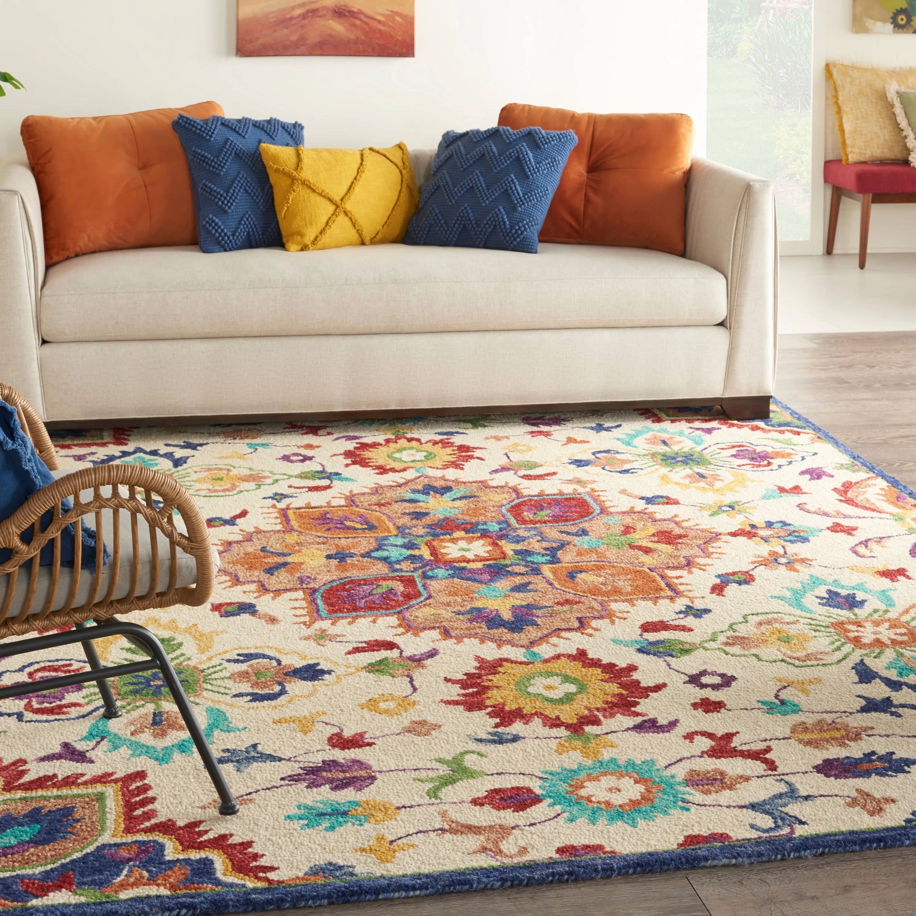 Nourison Bahari Multicolor Floral Hand-tufted Wool Area Rug
