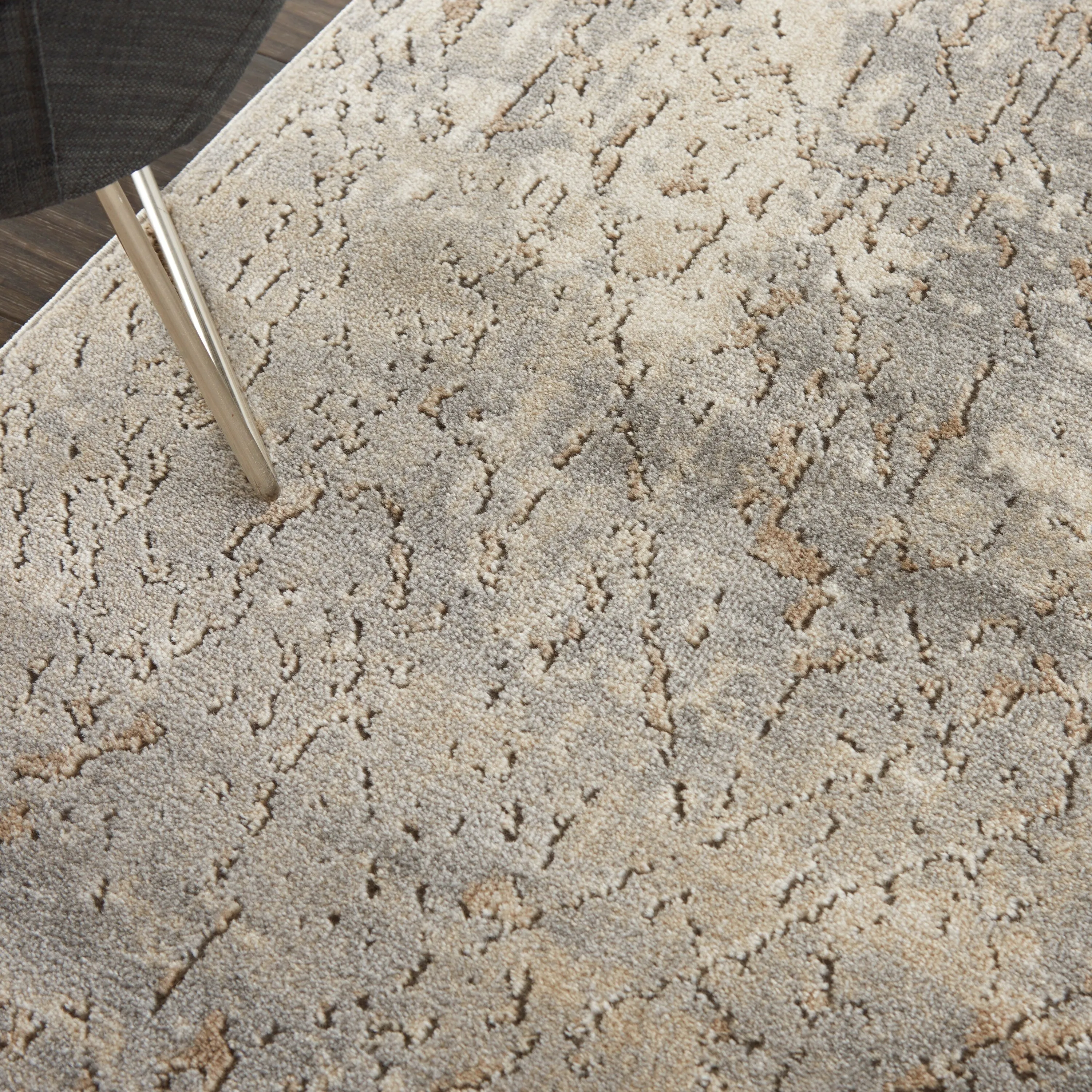Nourison Concerto Distressed Abstract Beige Grey Area Rug