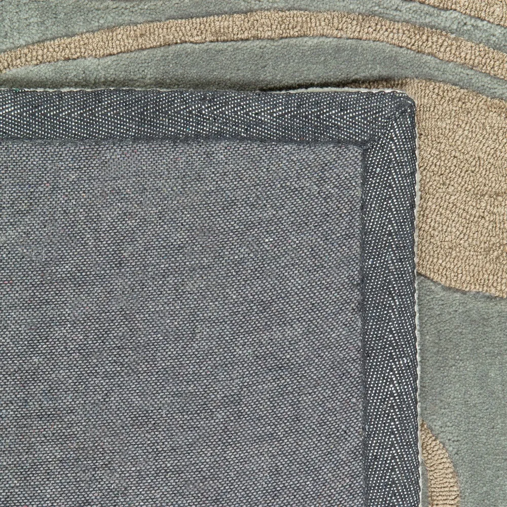 Nourison Contour Luminous Oversized Scrolling Leaves White Grey Hand-tufted Area Rug