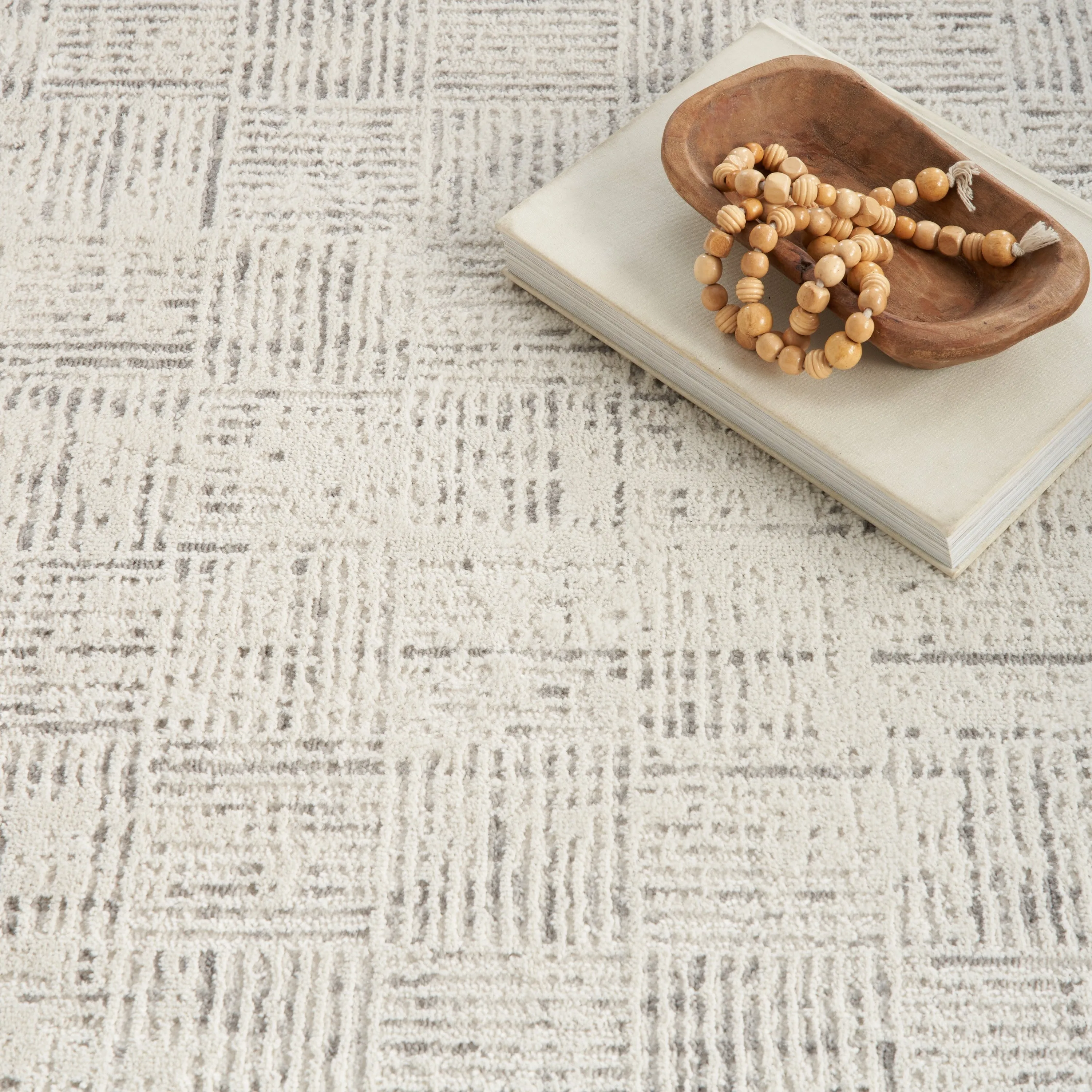 Nourison Elation Abstract Modern Ivory Grey Area Rug