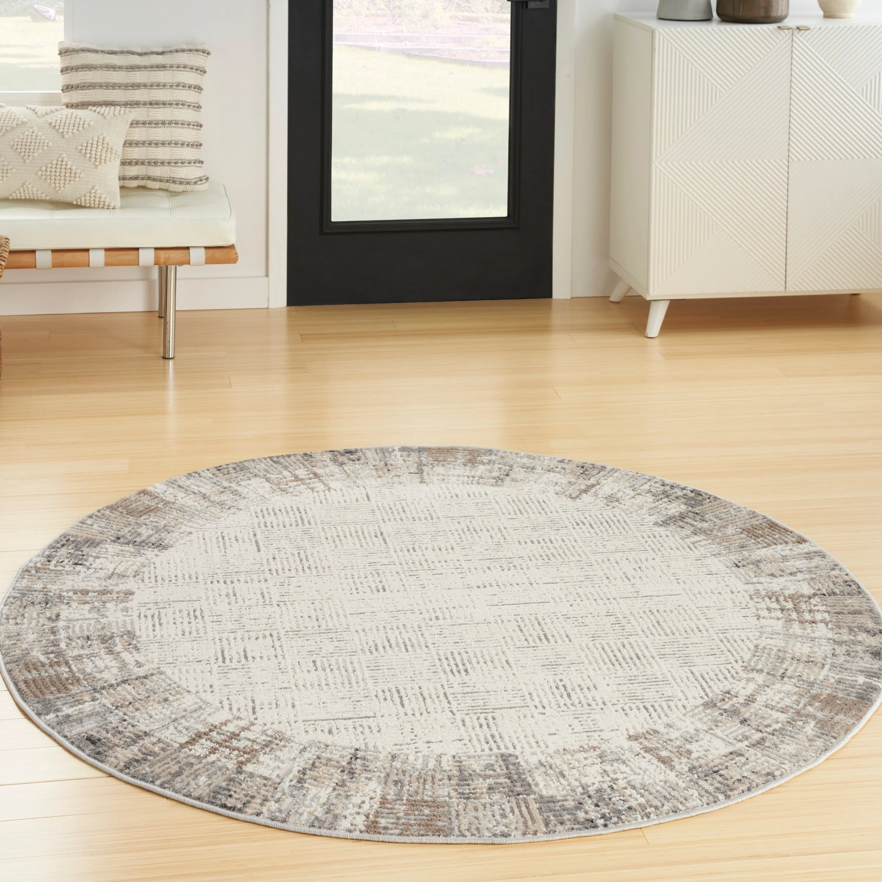 Nourison Elation Abstract Modern Ivory Grey Area Rug