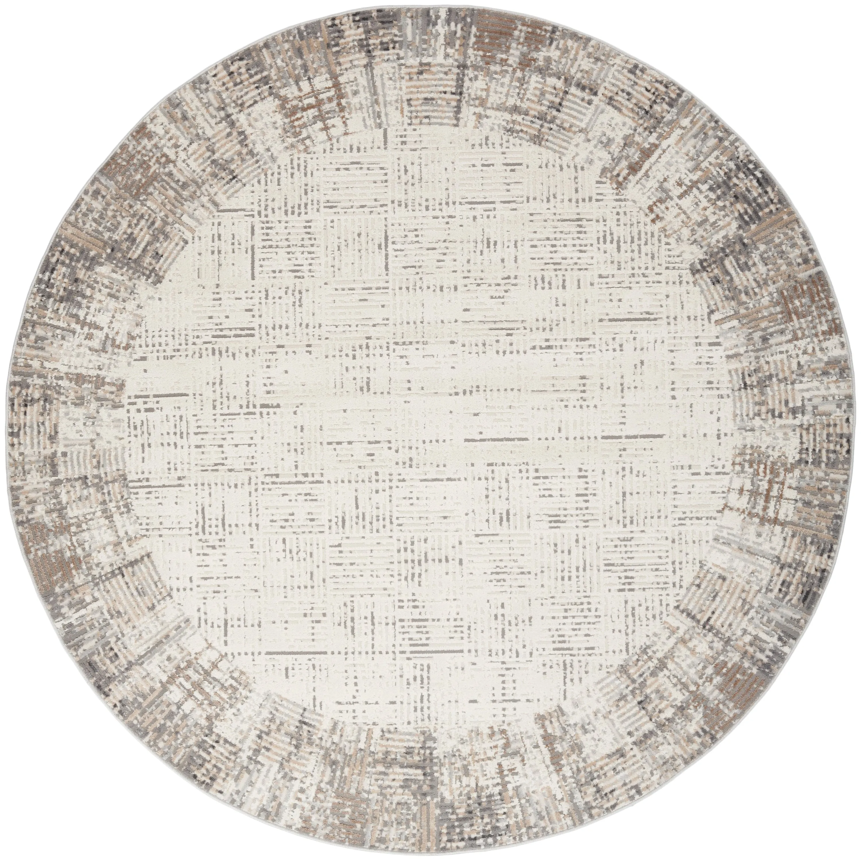 Nourison Elation Abstract Modern Ivory Grey Area Rug