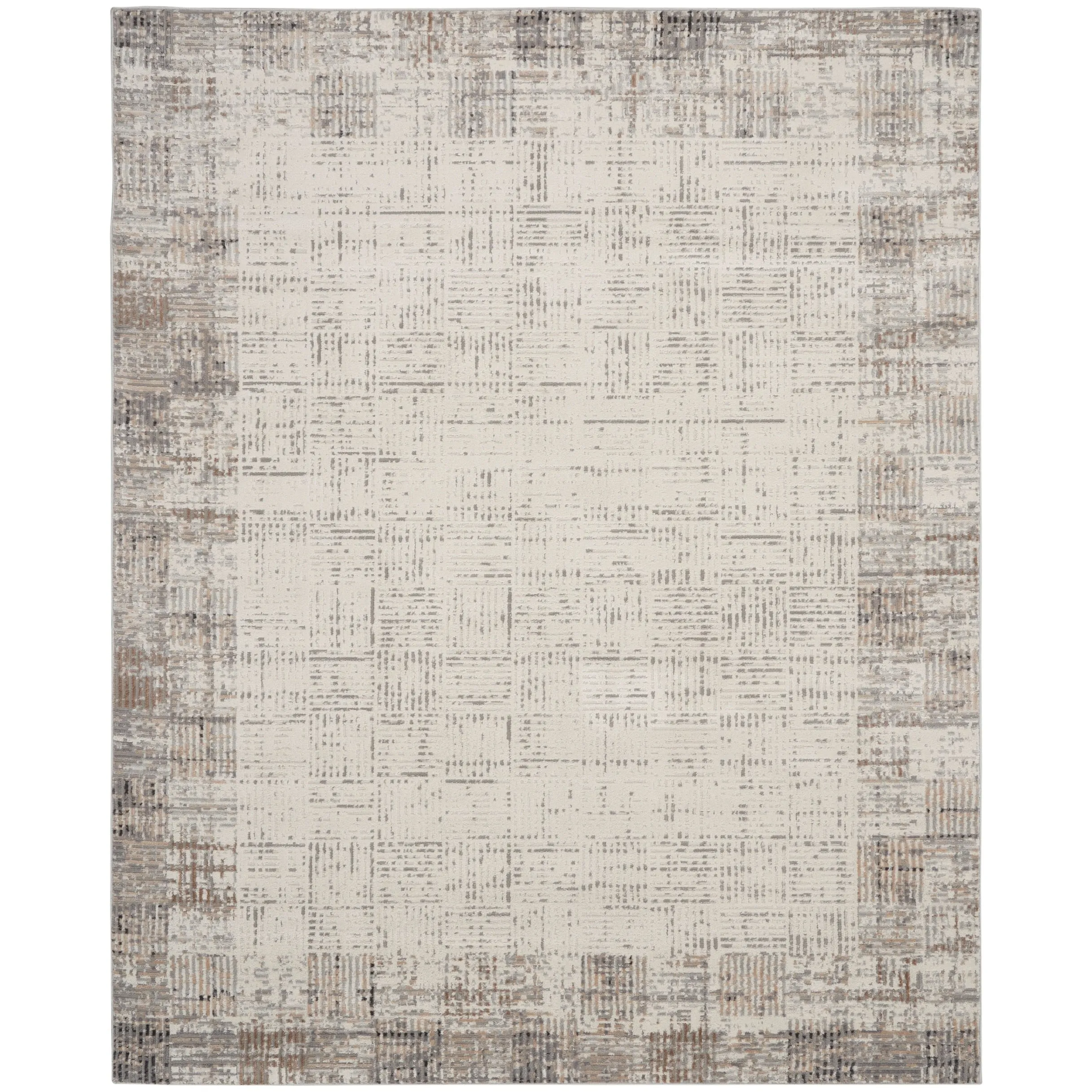Nourison Elation Abstract Modern Ivory Grey Area Rug