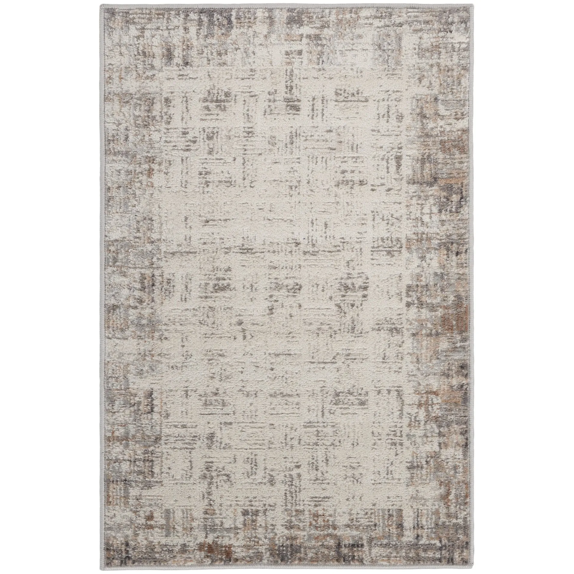 Nourison Elation Abstract Modern Ivory Grey Area Rug