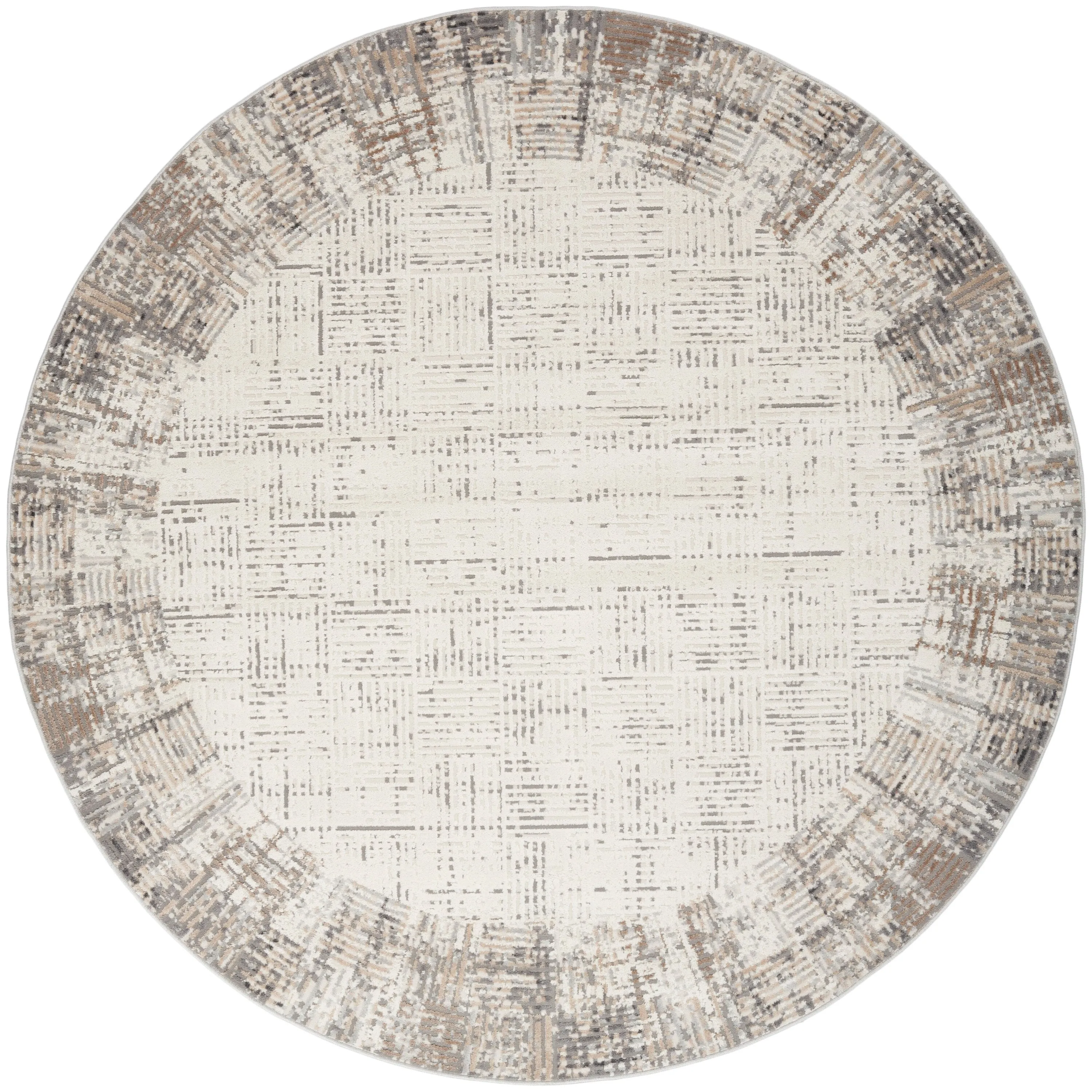 Nourison Elation Abstract Modern Ivory Grey Area Rug