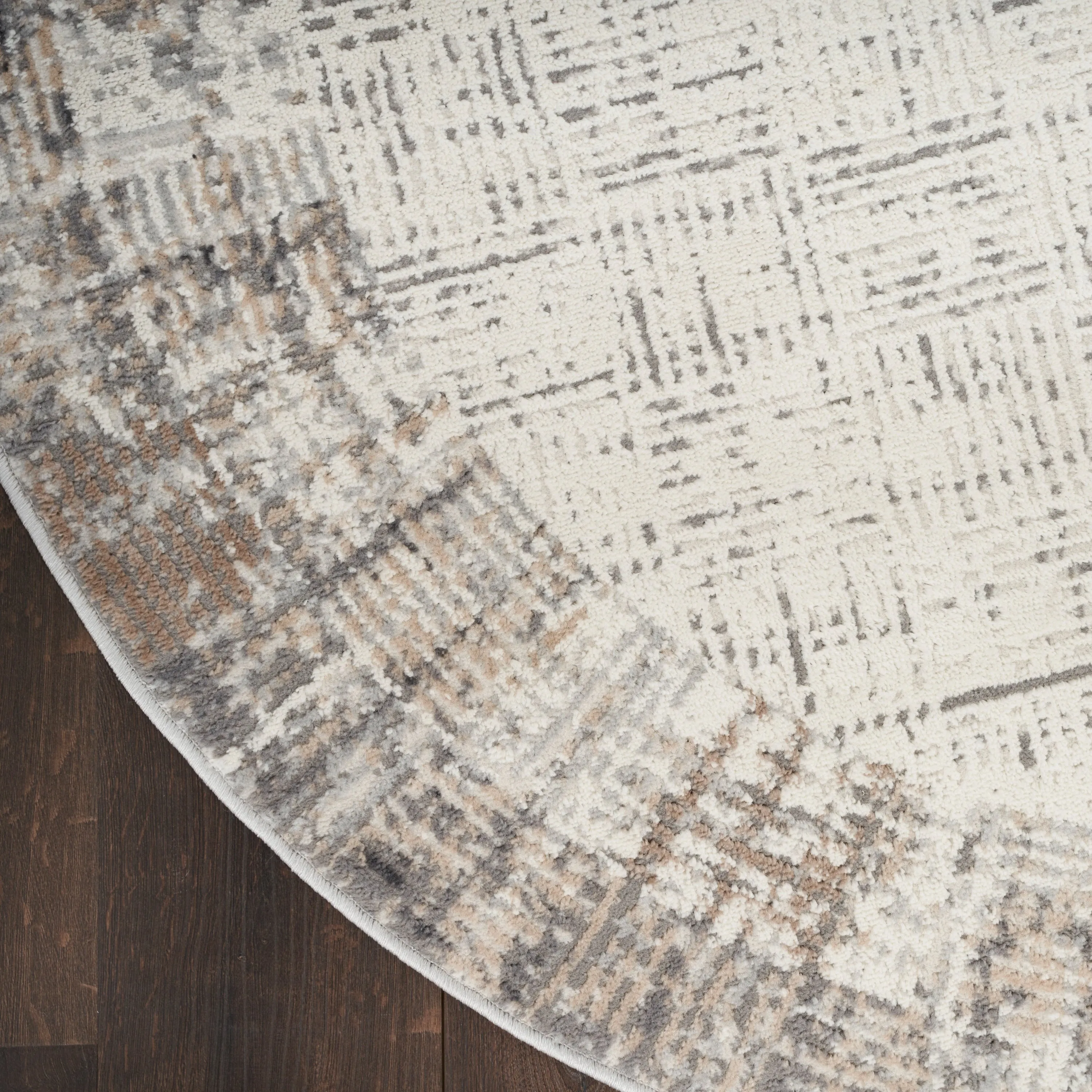 Nourison Elation Abstract Modern Ivory Grey Area Rug