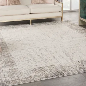 Nourison Elation Abstract Modern Ivory Grey Area Rug