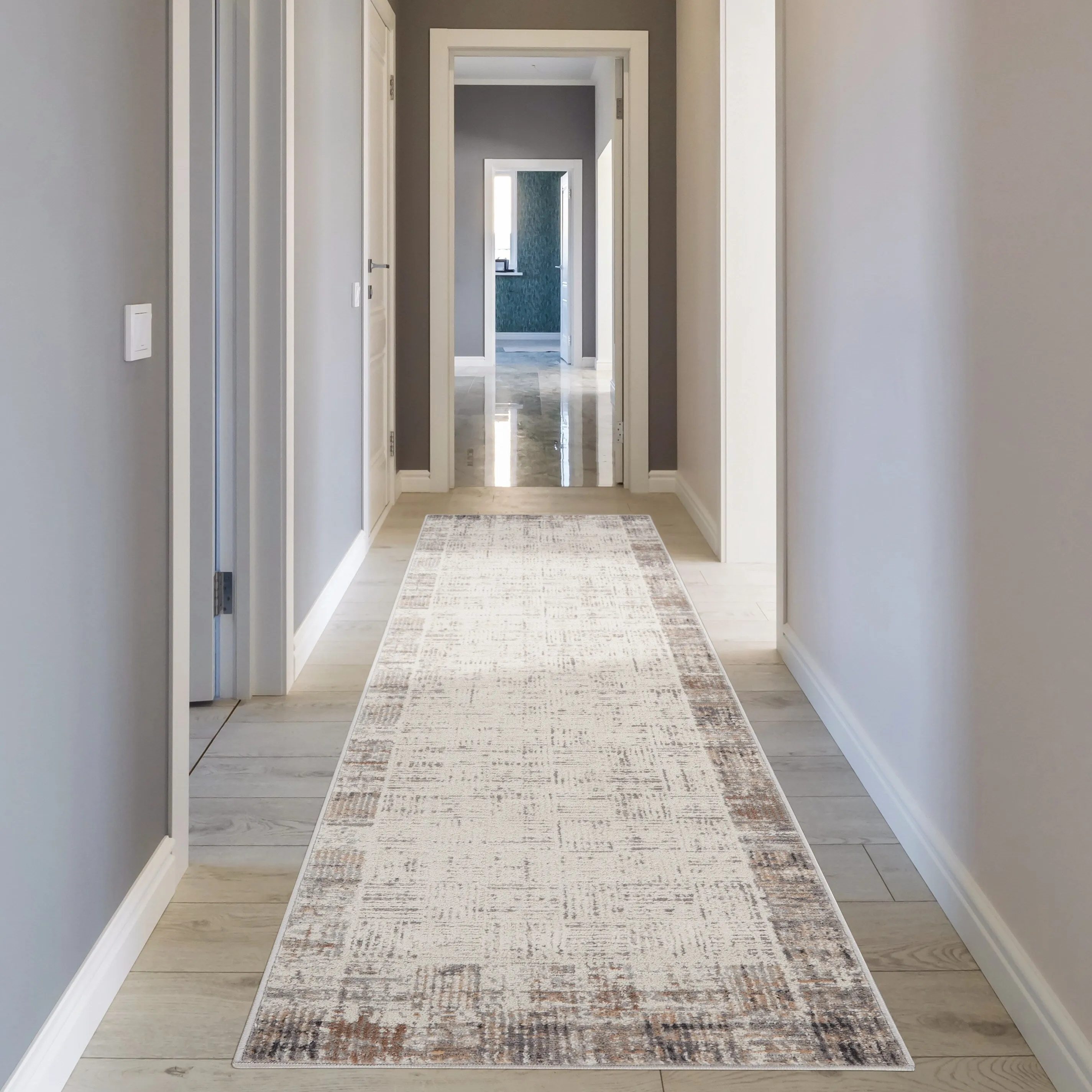 Nourison Elation Abstract Modern Ivory Grey Area Rug
