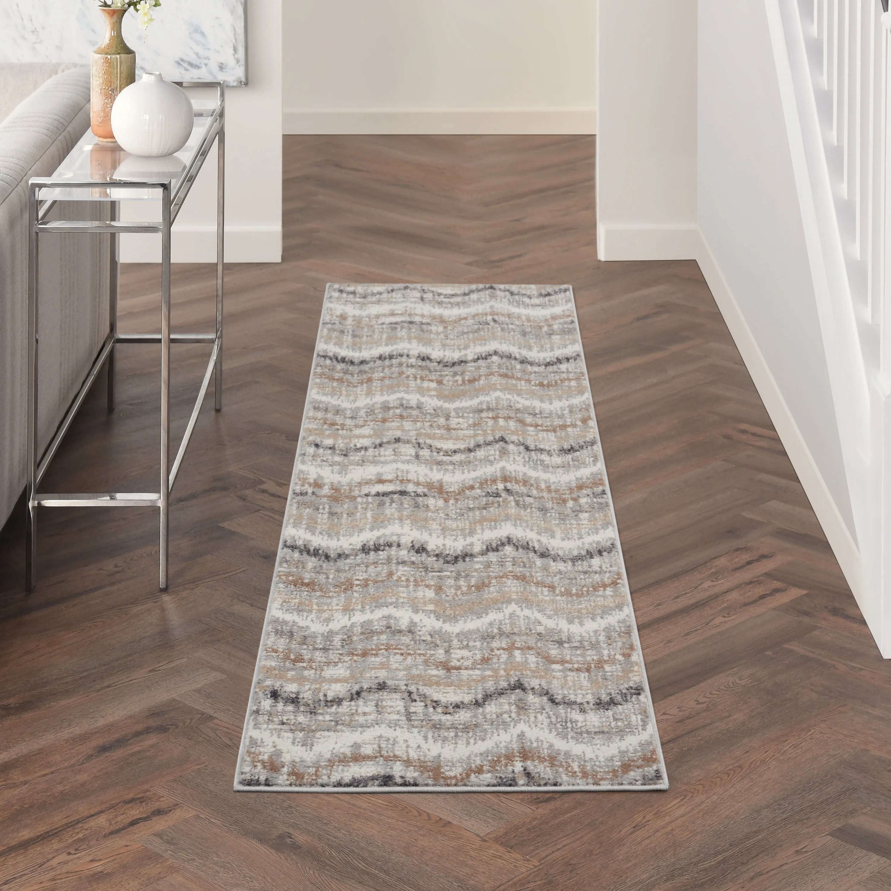 Nourison Elation Chevron Abstract Modern Area Rug