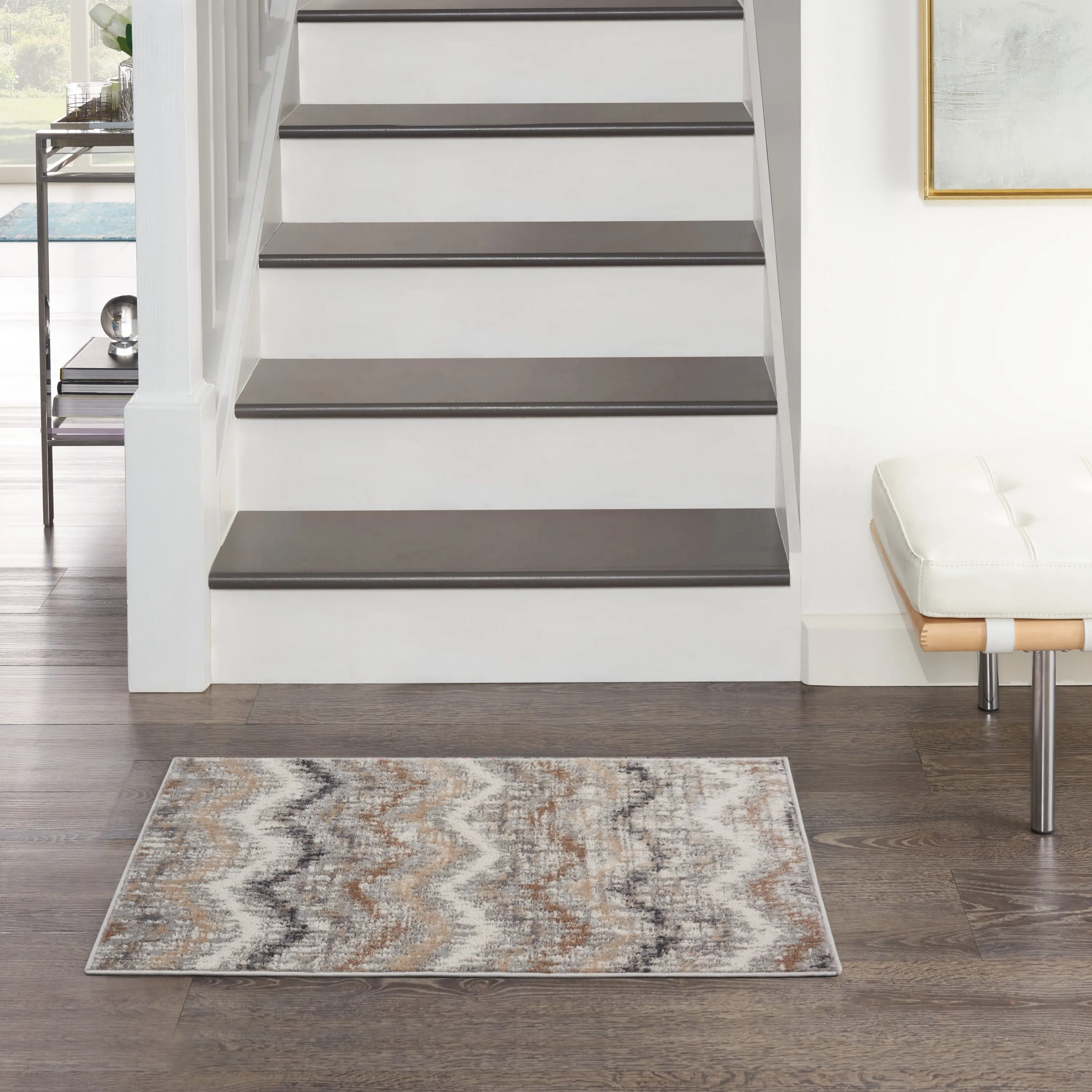 Nourison Elation Chevron Abstract Modern Area Rug