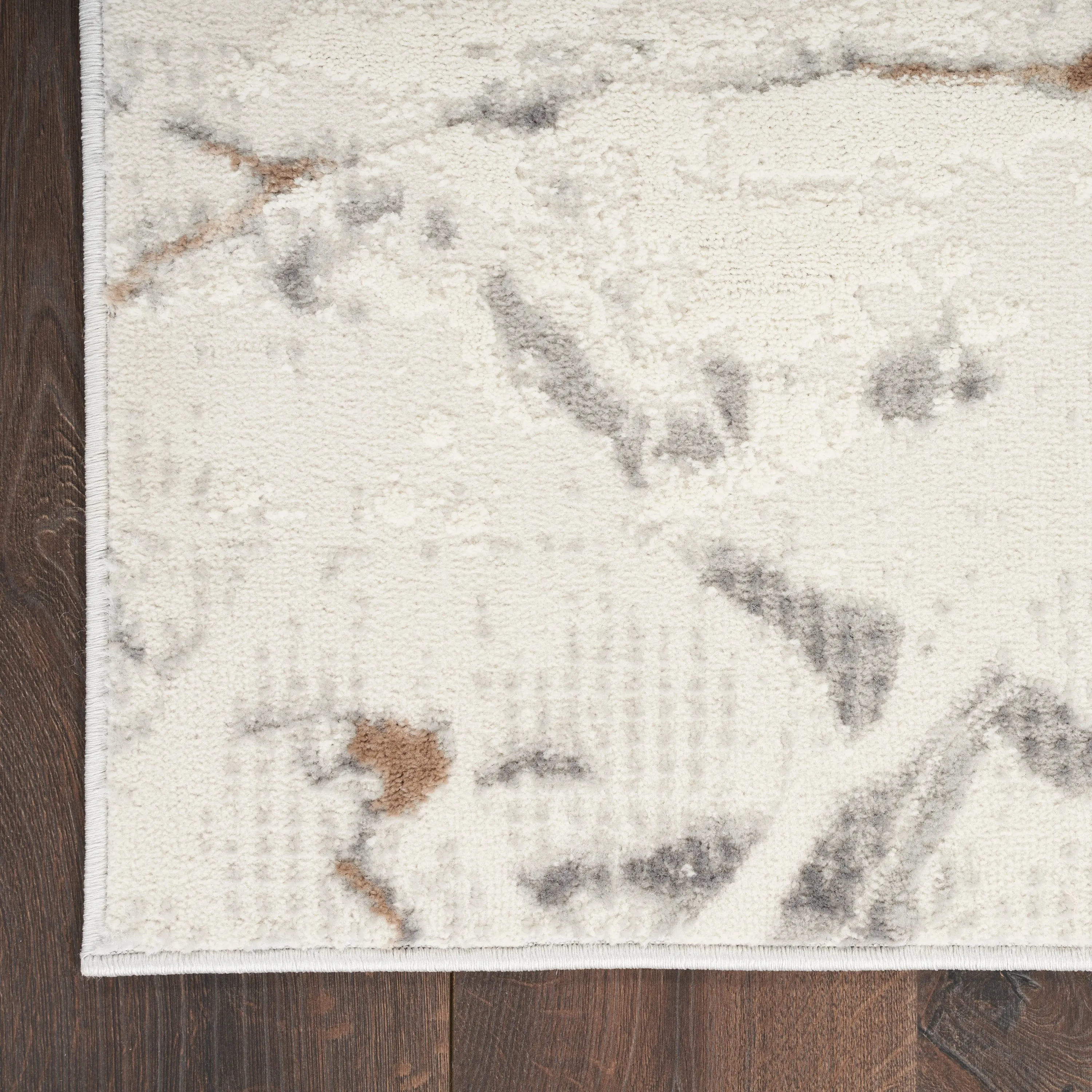 Nourison Elation Contemporary Abstract Ivory Grey Area Rug
