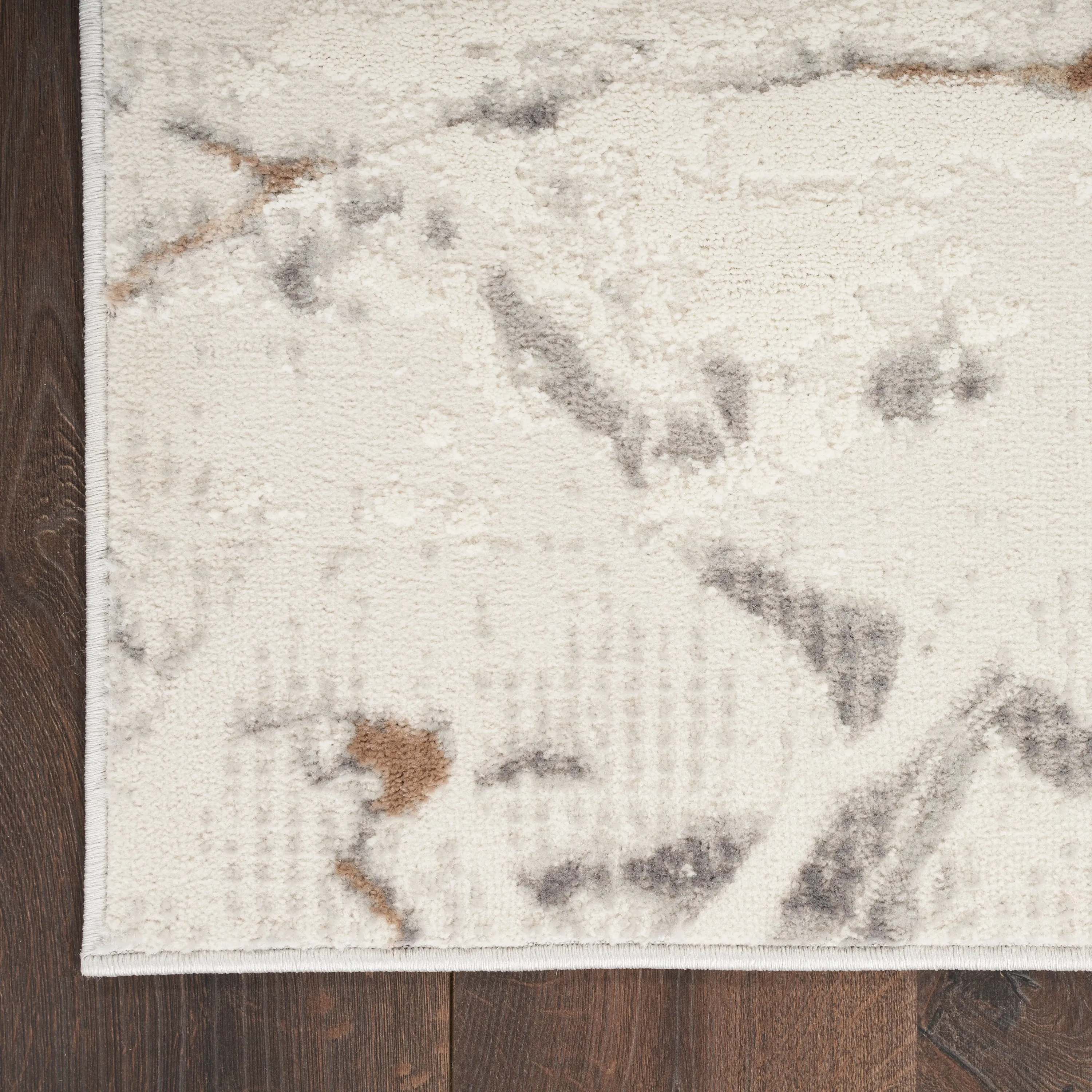 Nourison Elation Contemporary Abstract Ivory Grey Area Rug