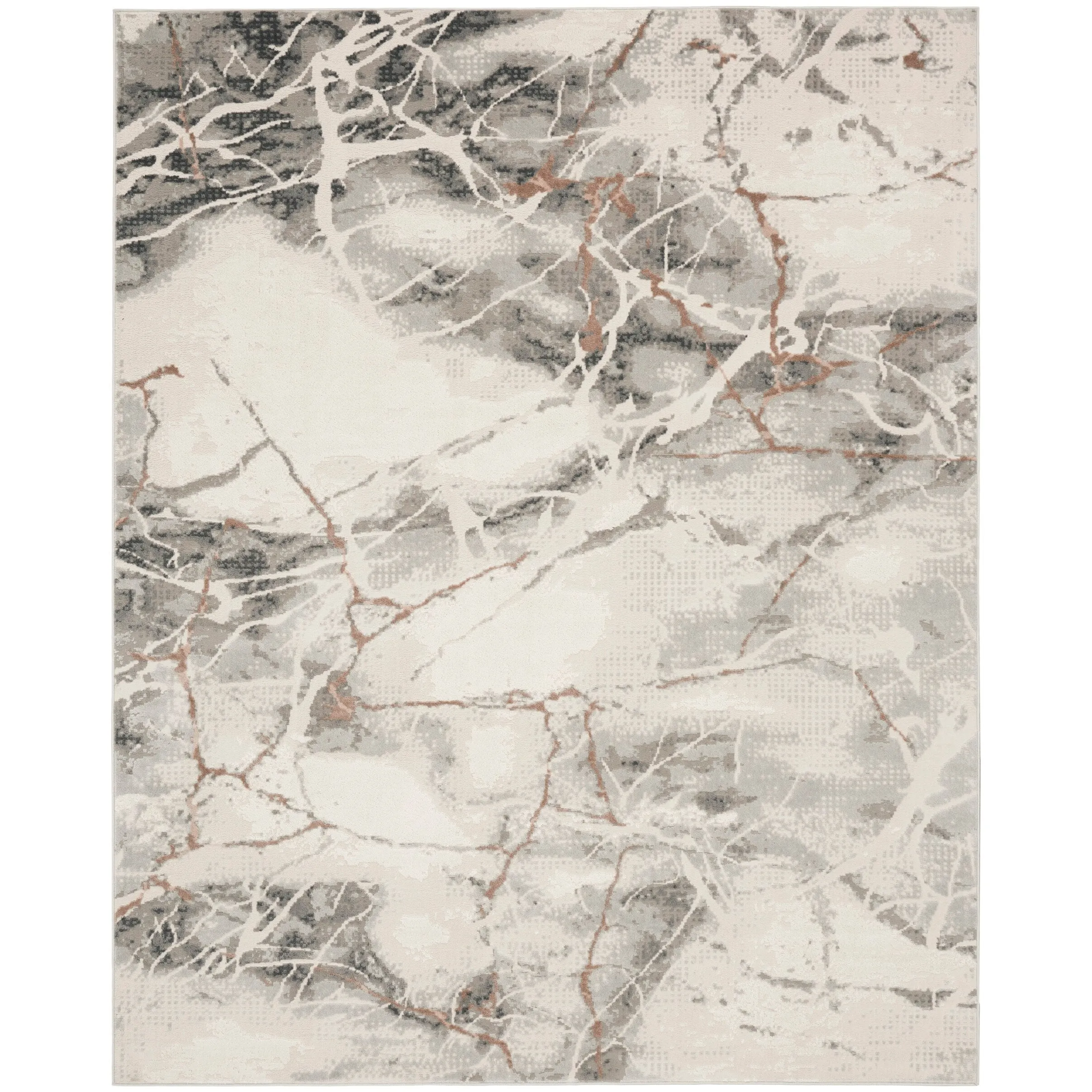 Nourison Elation Contemporary Abstract Ivory Grey Area Rug