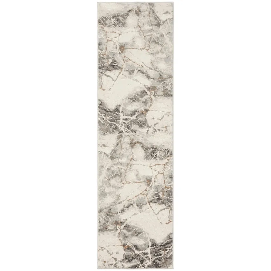 Nourison Elation Contemporary Abstract Ivory Grey Area Rug