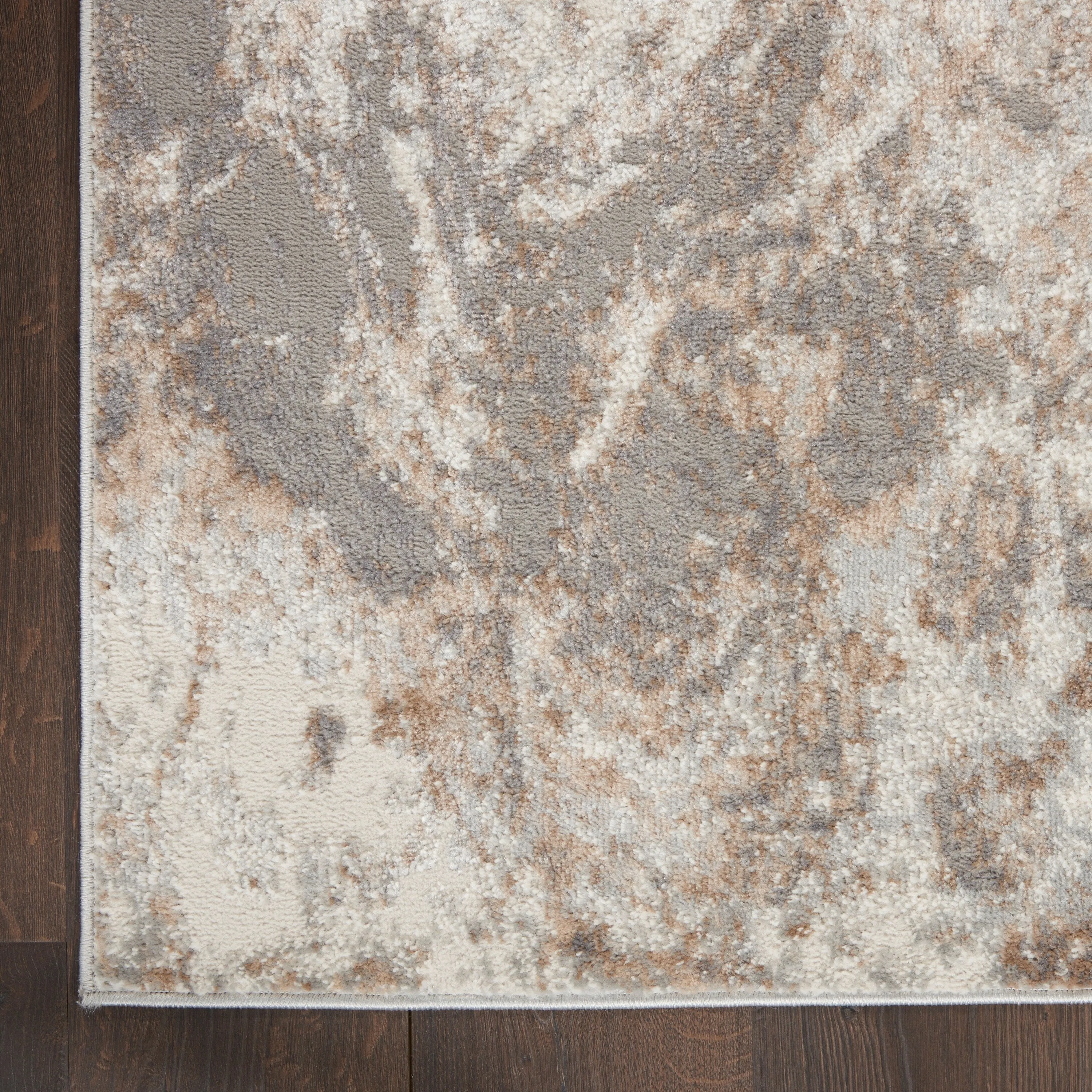 Nourison Elation Modern Abstract Ivory Grey Area Rug