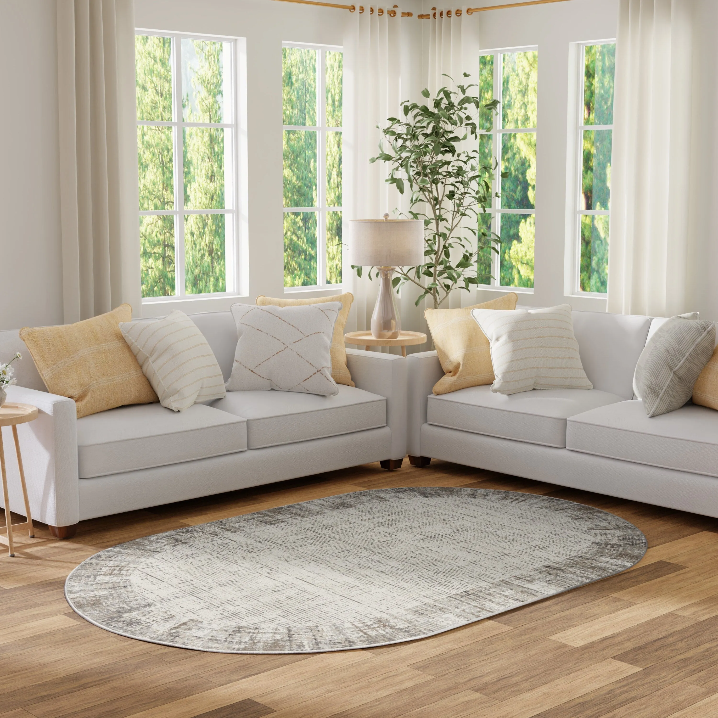 Nourison Emily Indoor only Ivory Grey Abstract Area Rug
