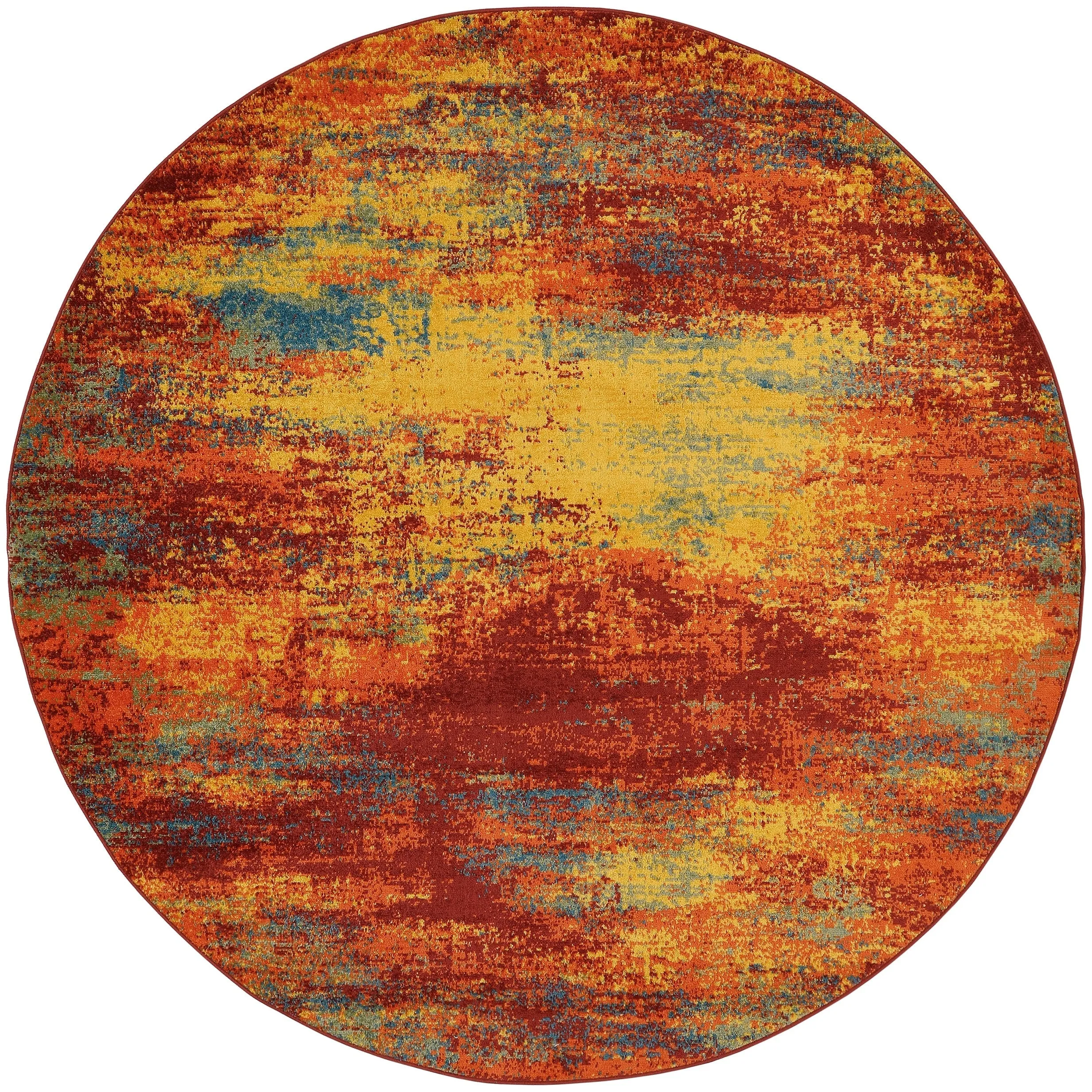 Nourison Essentials Indoor/Outdoor Red Abstract Area Rug