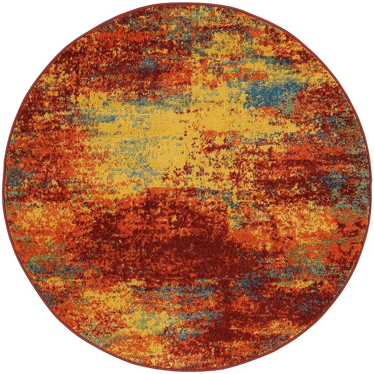 Nourison Essentials Indoor/Outdoor Red Abstract Area Rug