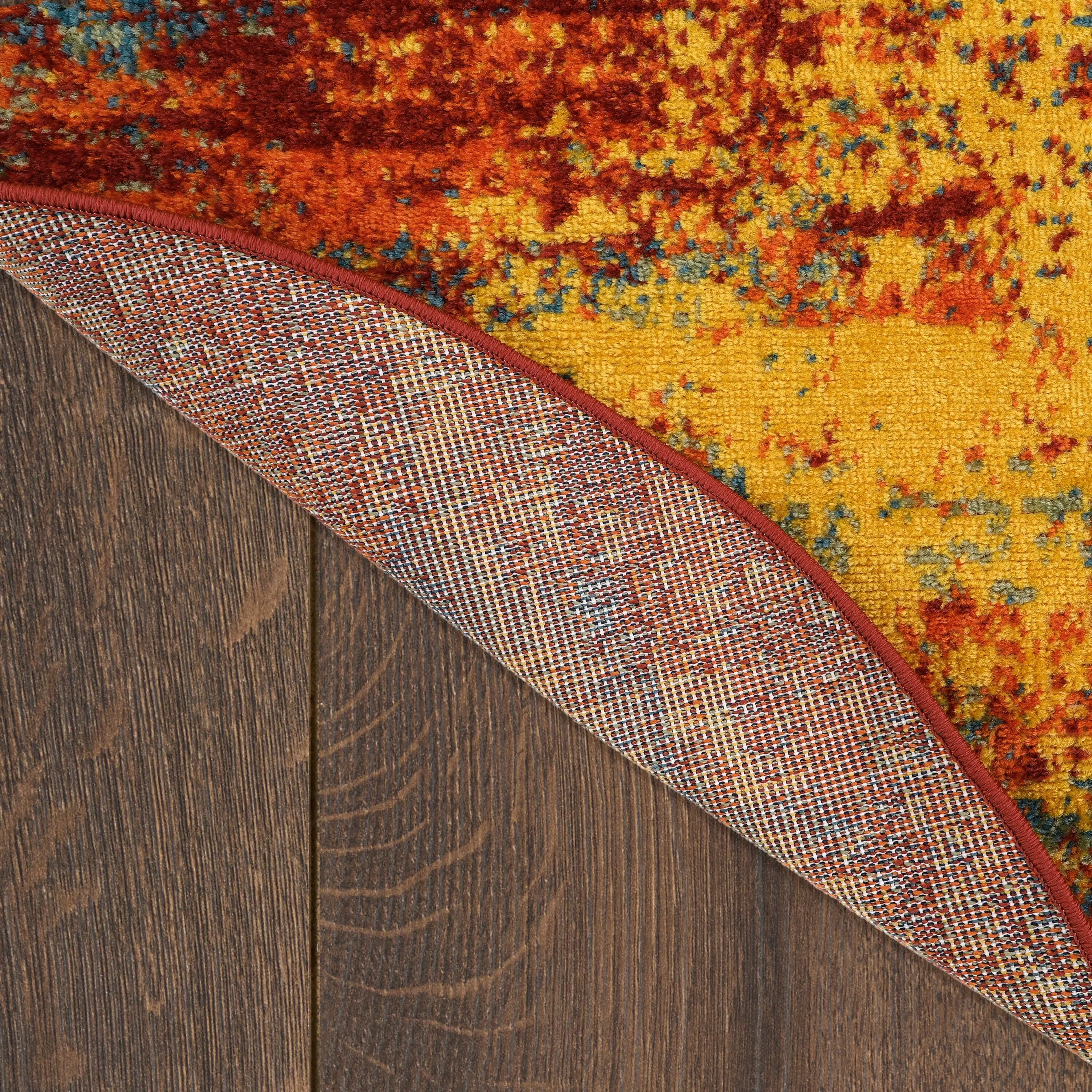 Nourison Essentials Indoor/Outdoor Red Abstract Area Rug