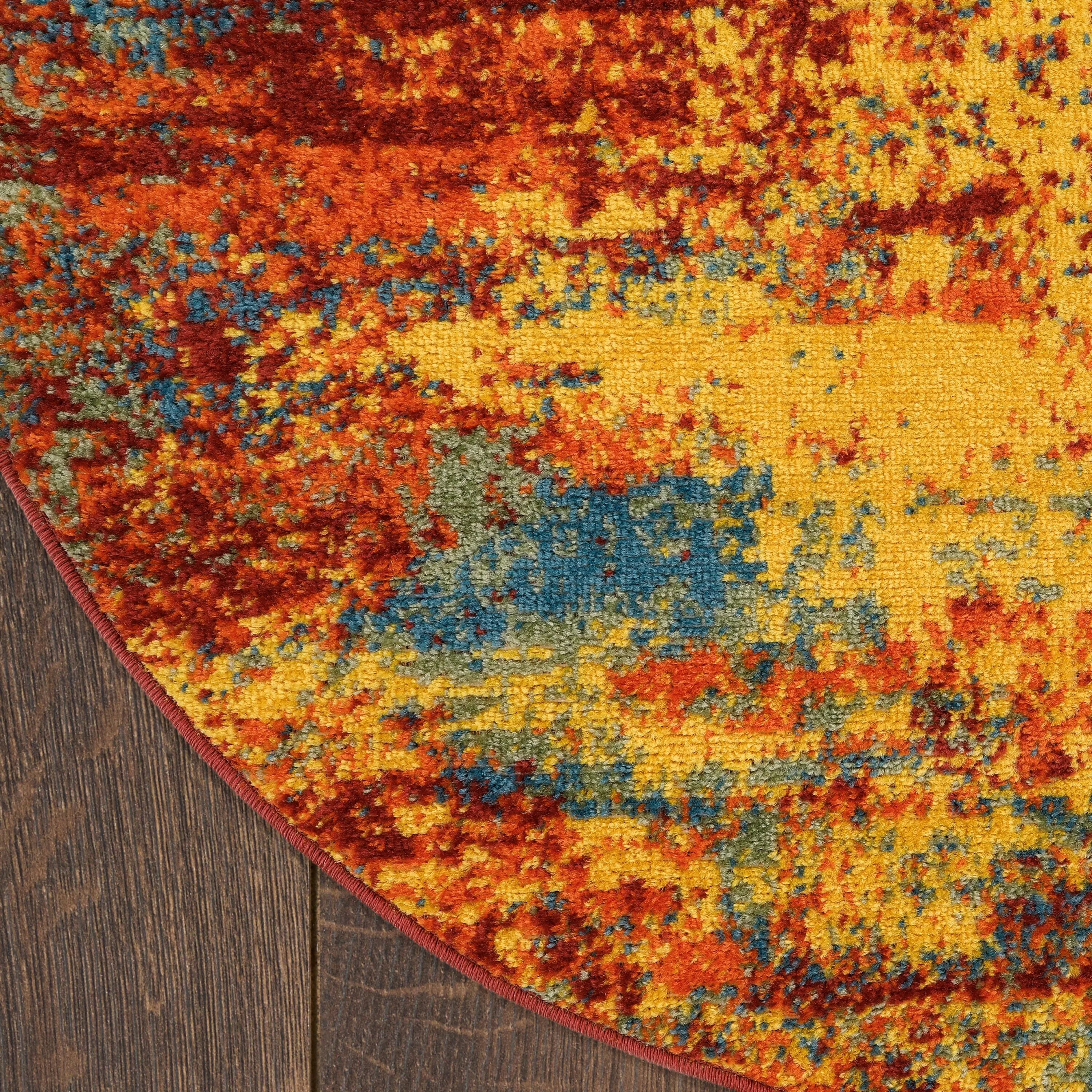 Nourison Essentials Indoor/Outdoor Red Abstract Area Rug