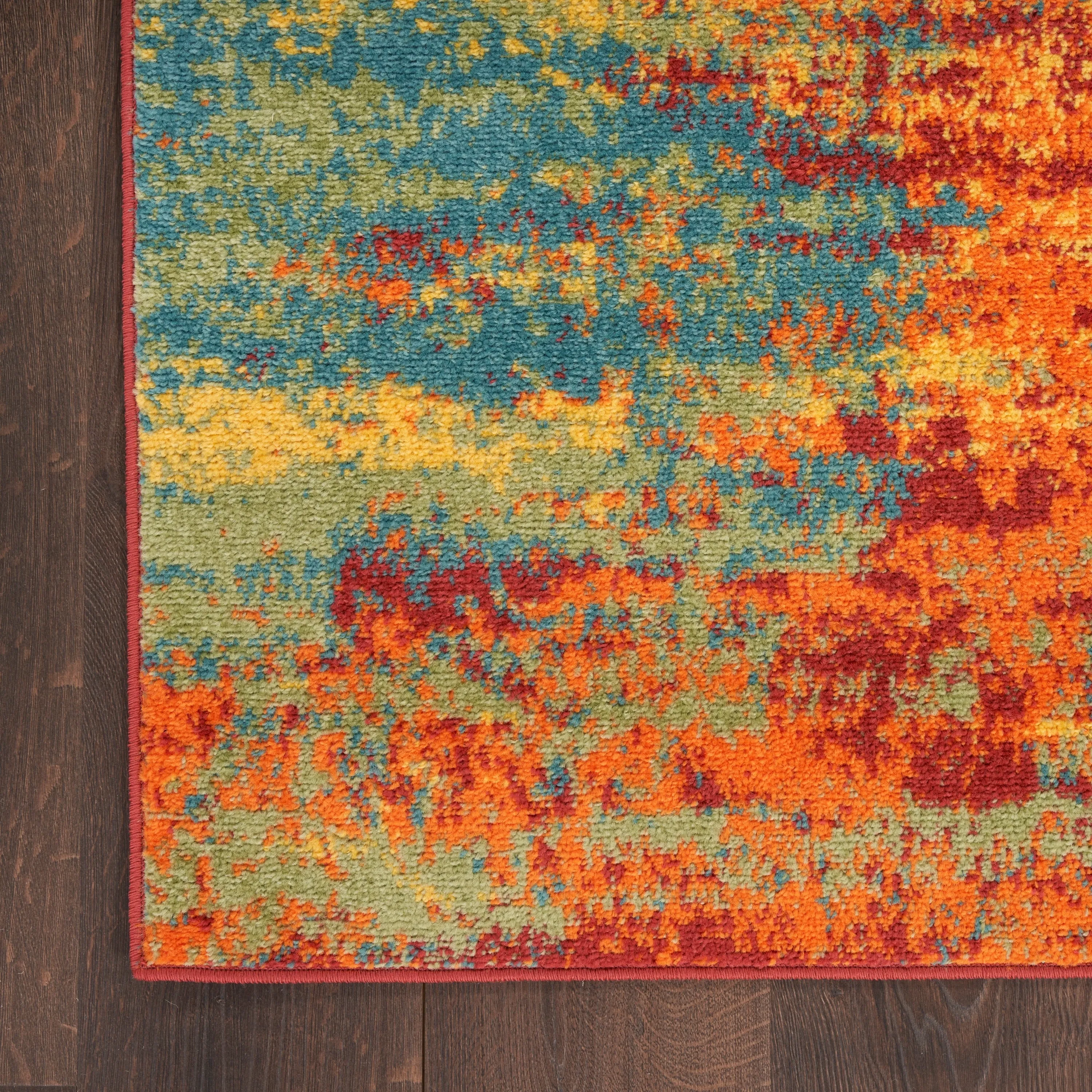 Nourison Essentials Indoor/Outdoor Red Abstract Area Rug