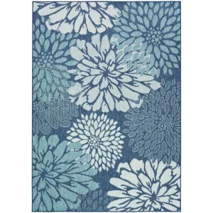 Nourison Garden Oasis Indoor/Outdoor Blue Floral Tropical Area Rug
