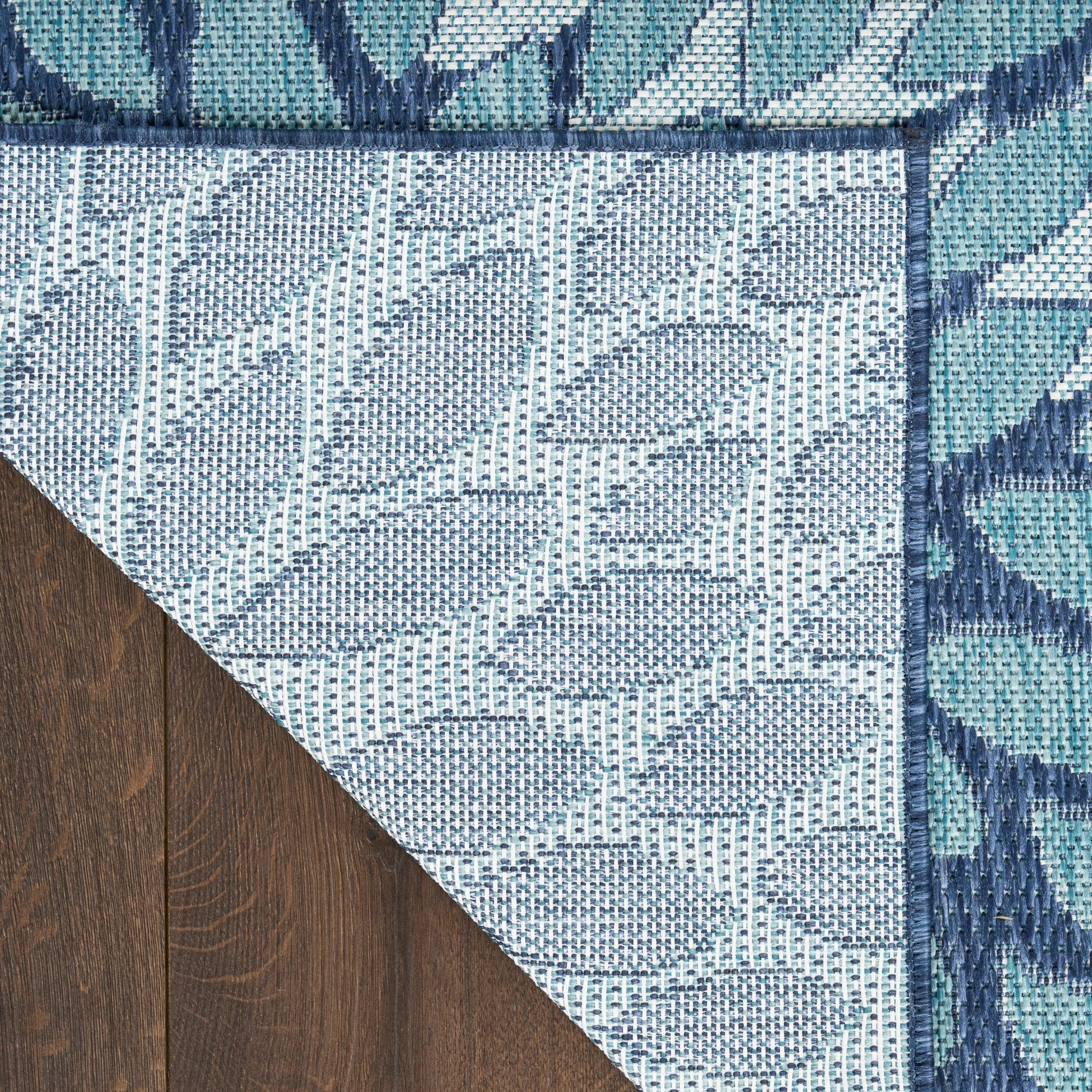 Nourison Garden Oasis Indoor/Outdoor Blue Floral Tropical Area Rug