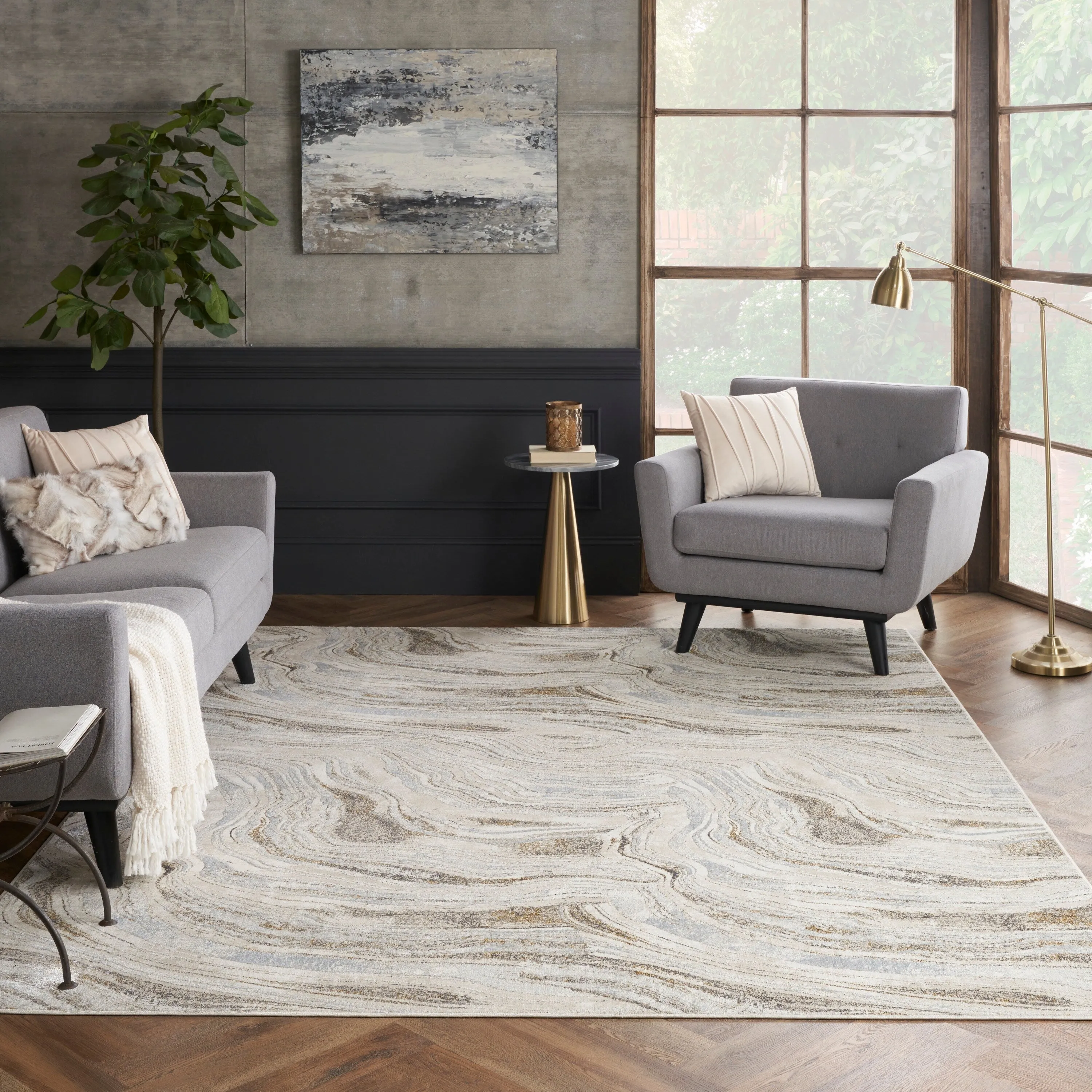 Nourison Glam Indoor Abstract Area Rug