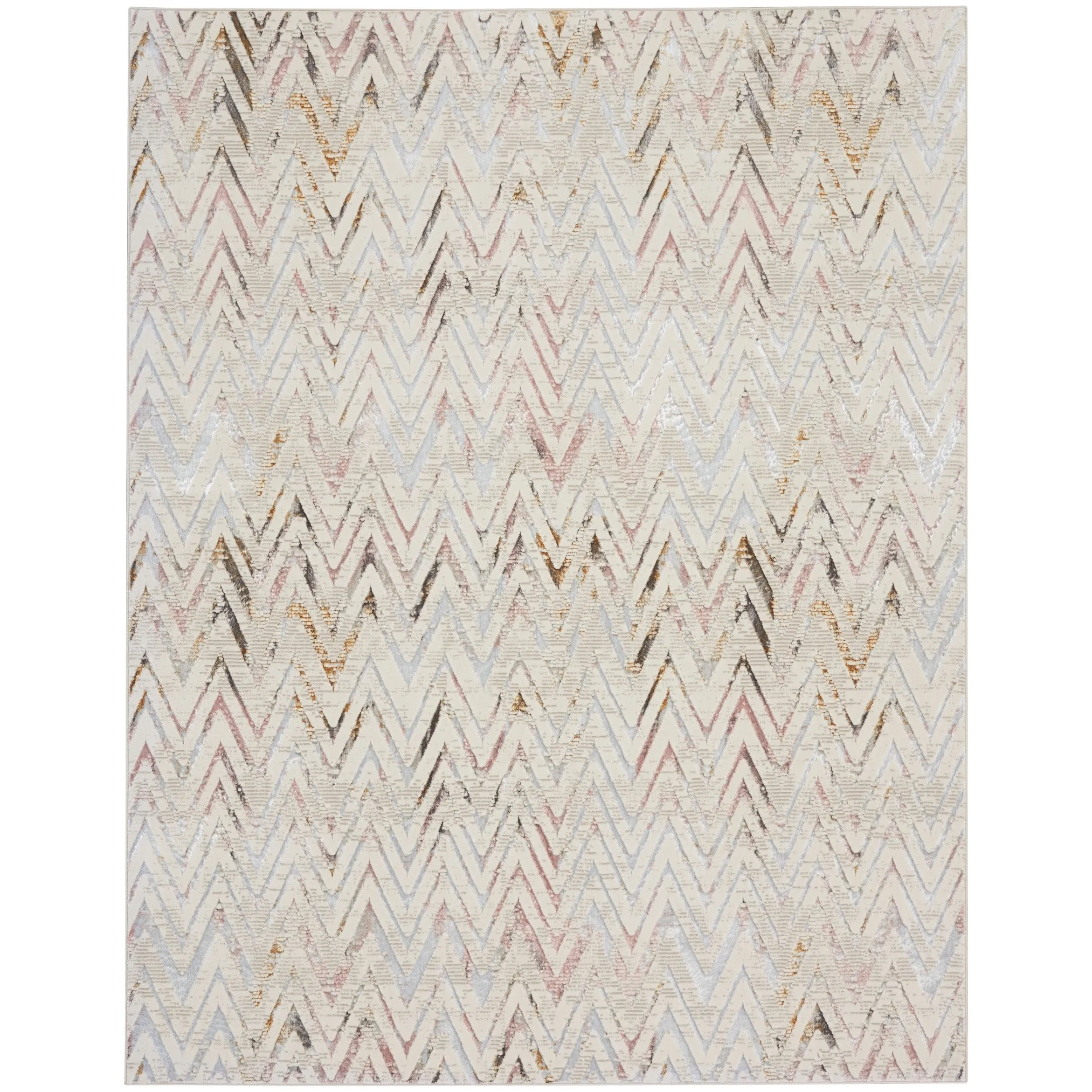 Nourison Glam Indoor Multicolored Chevron Area Rug