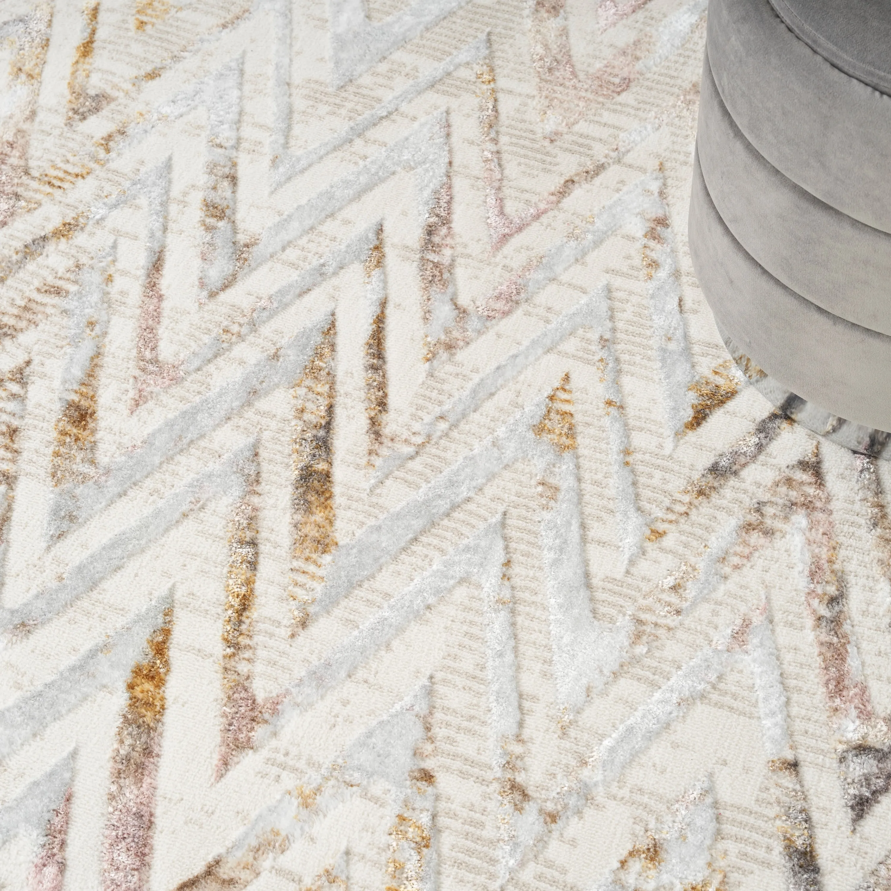 Nourison Glam Indoor Multicolored Chevron Area Rug
