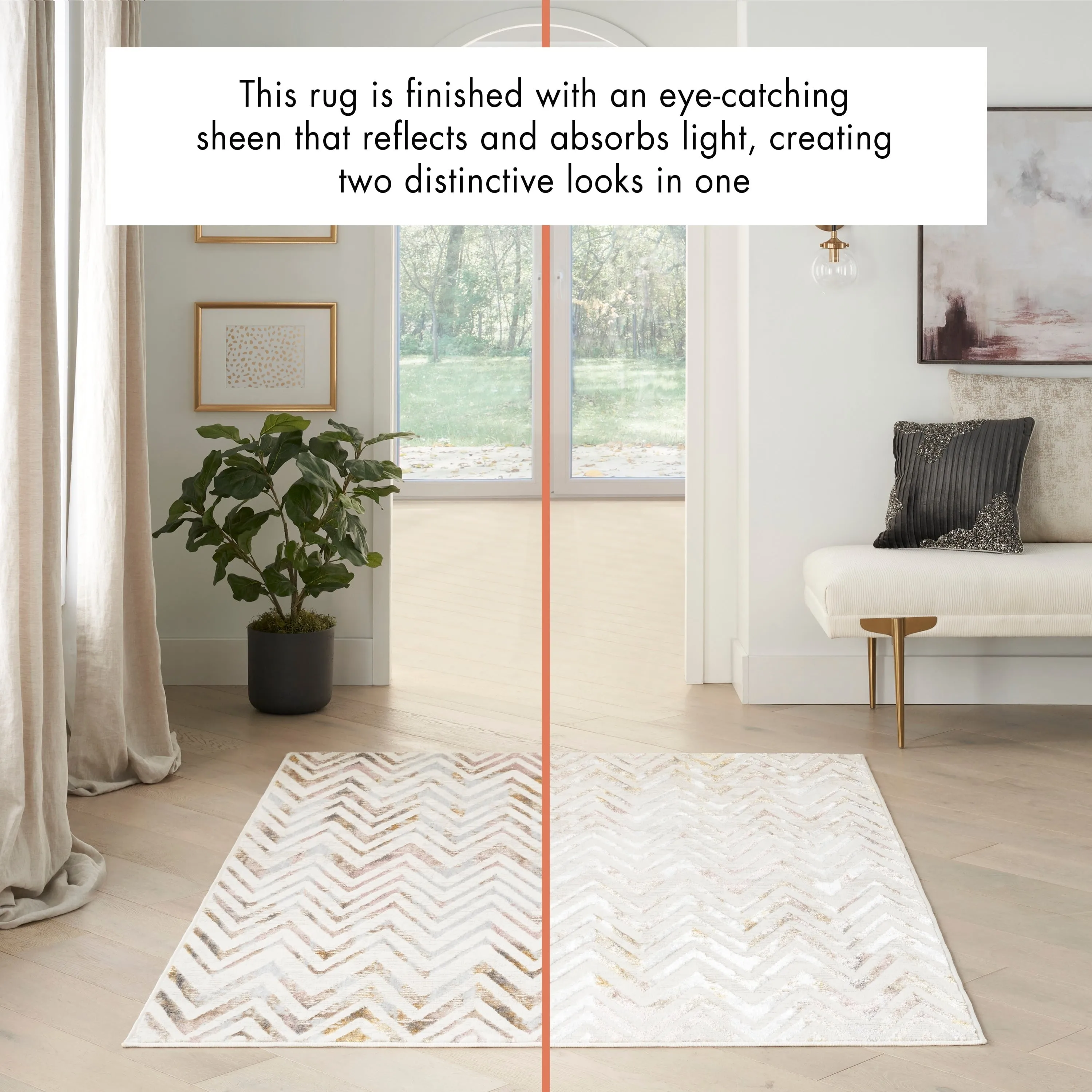Nourison Glam Indoor Multicolored Chevron Area Rug
