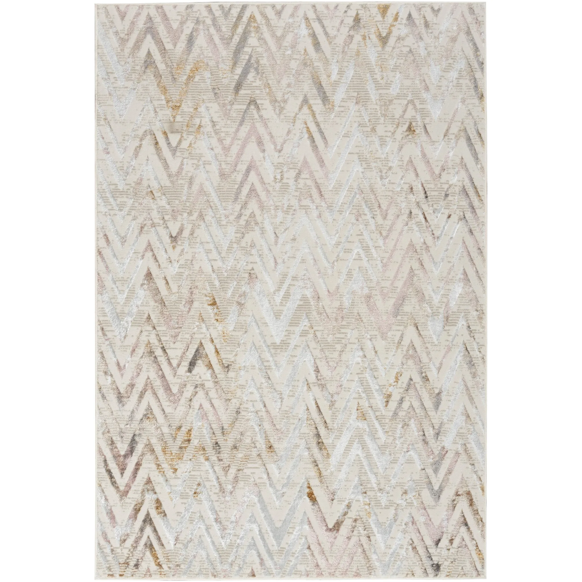 Nourison Glam Indoor Multicolored Chevron Area Rug