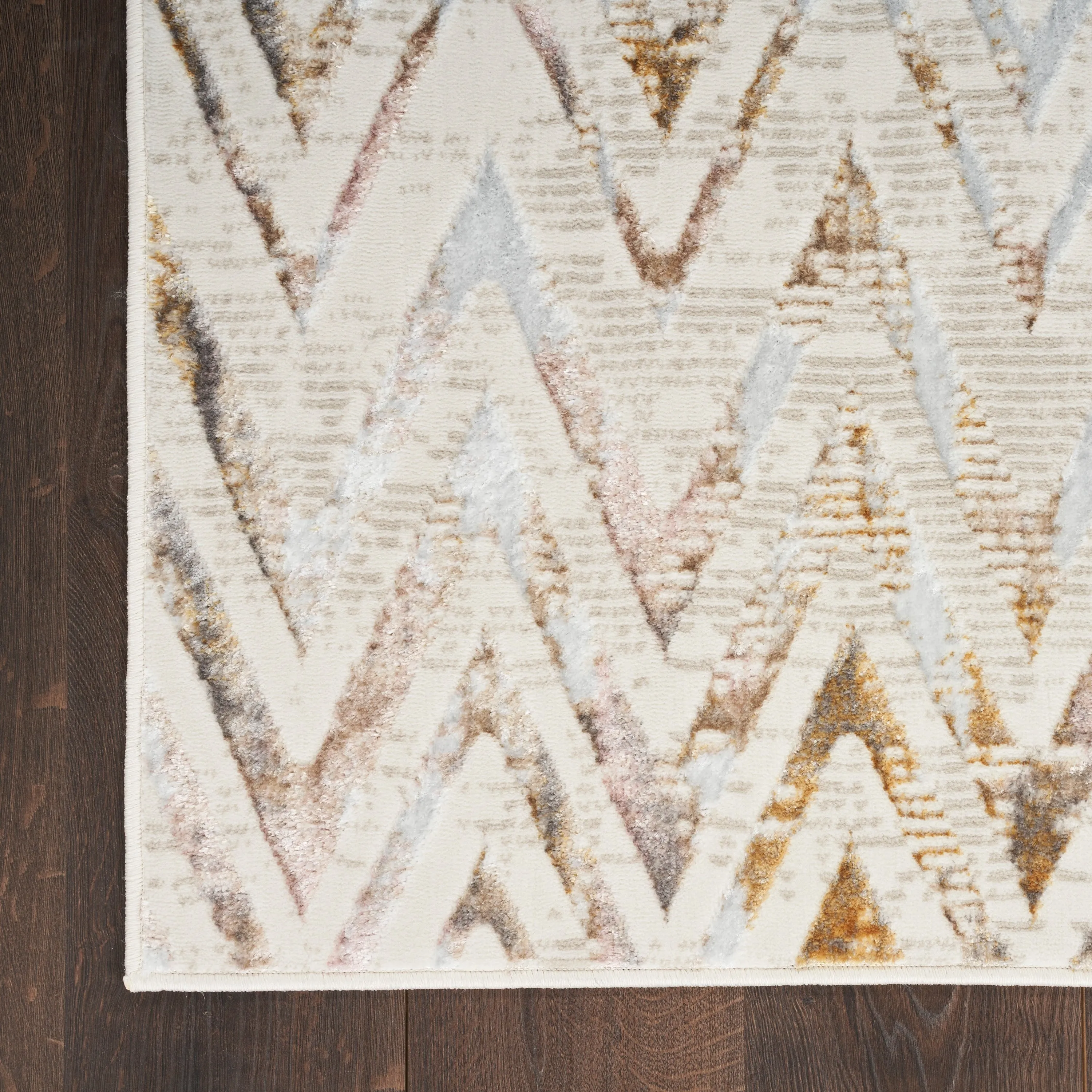 Nourison Glam Indoor Multicolored Chevron Area Rug