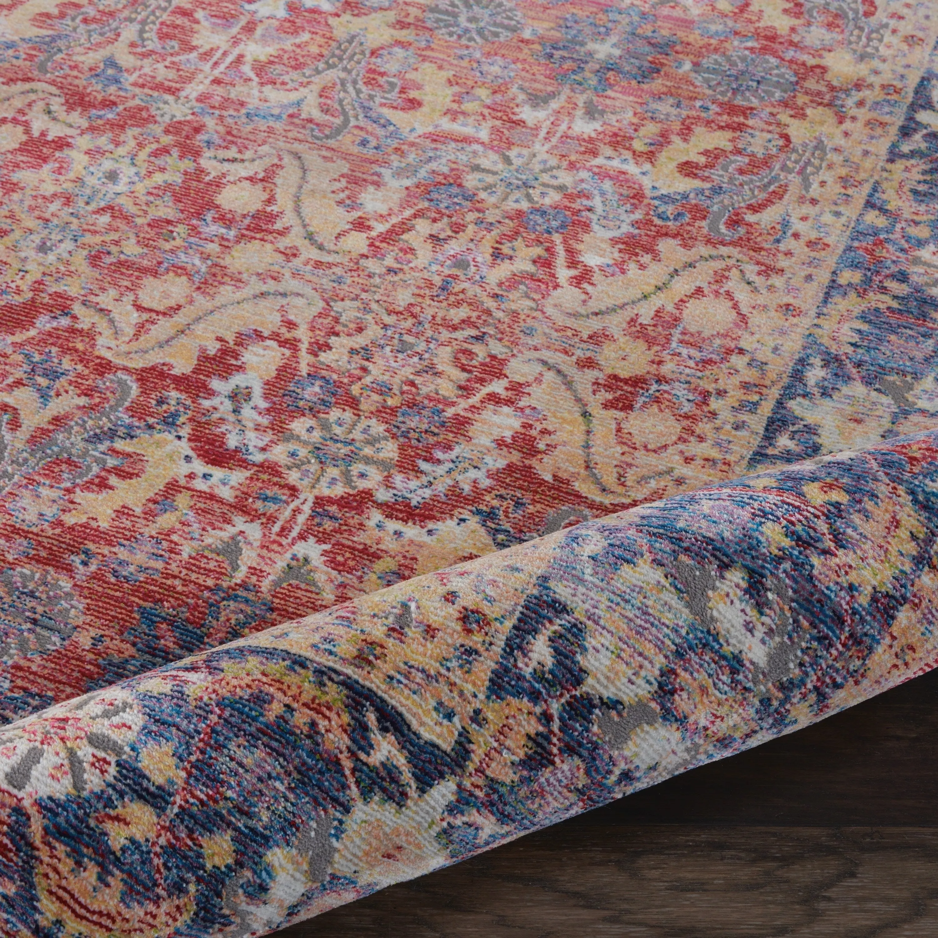 Nourison Global Vintage Red Floral Area Rug